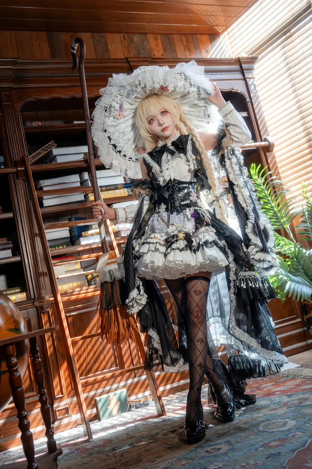 魔法使, Touhou Project, 雾雨魔理沙cos, Lolita风格, 图书馆摄影