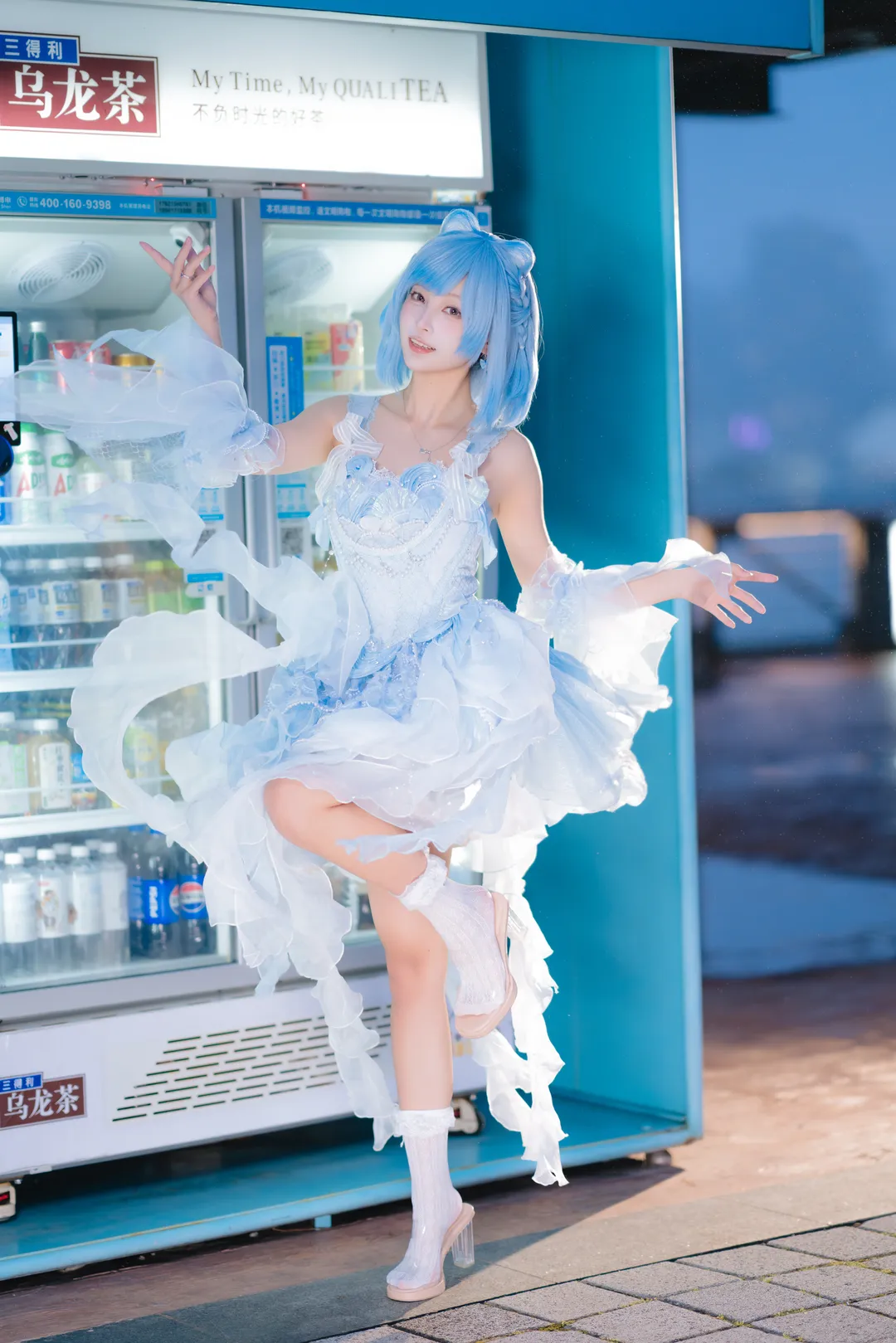 夜景人像, cosplay摄影, 二次元穿搭, 水蓝蓝cos, 洛克王国世界 - 第1张