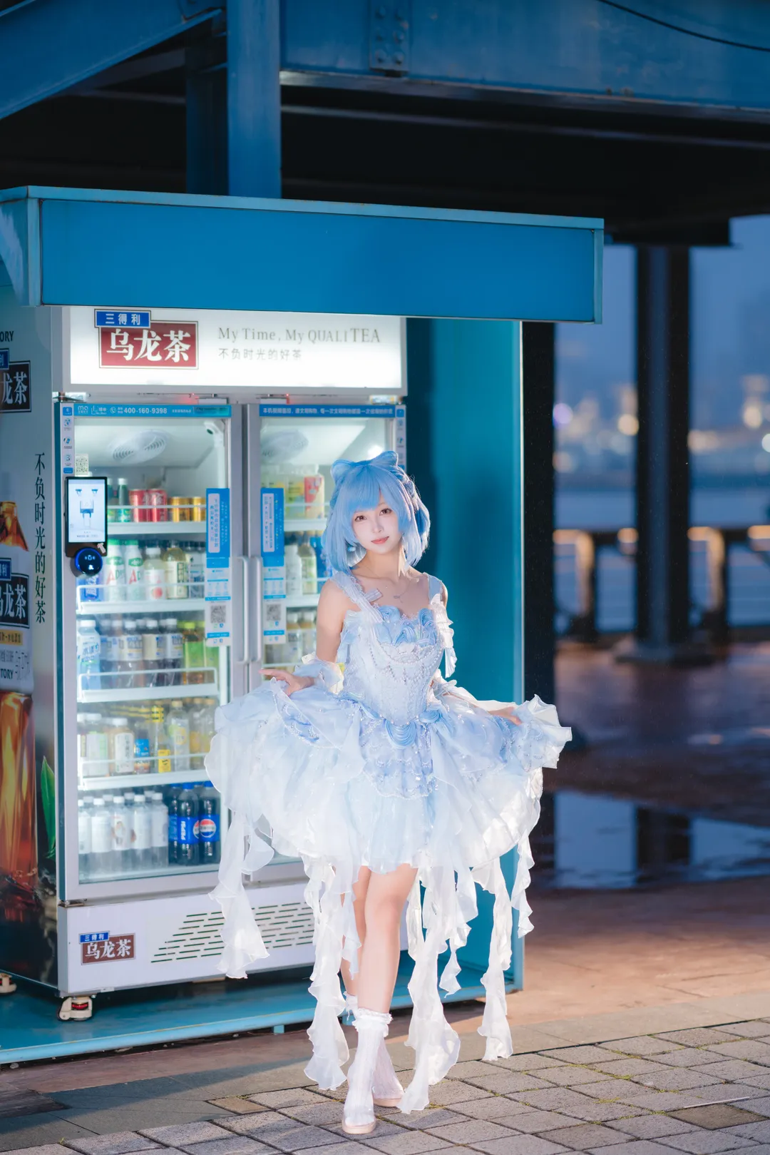 夜景人像, cosplay摄影, 二次元穿搭, 水蓝蓝cos, 洛克王国世界 - 第2张
