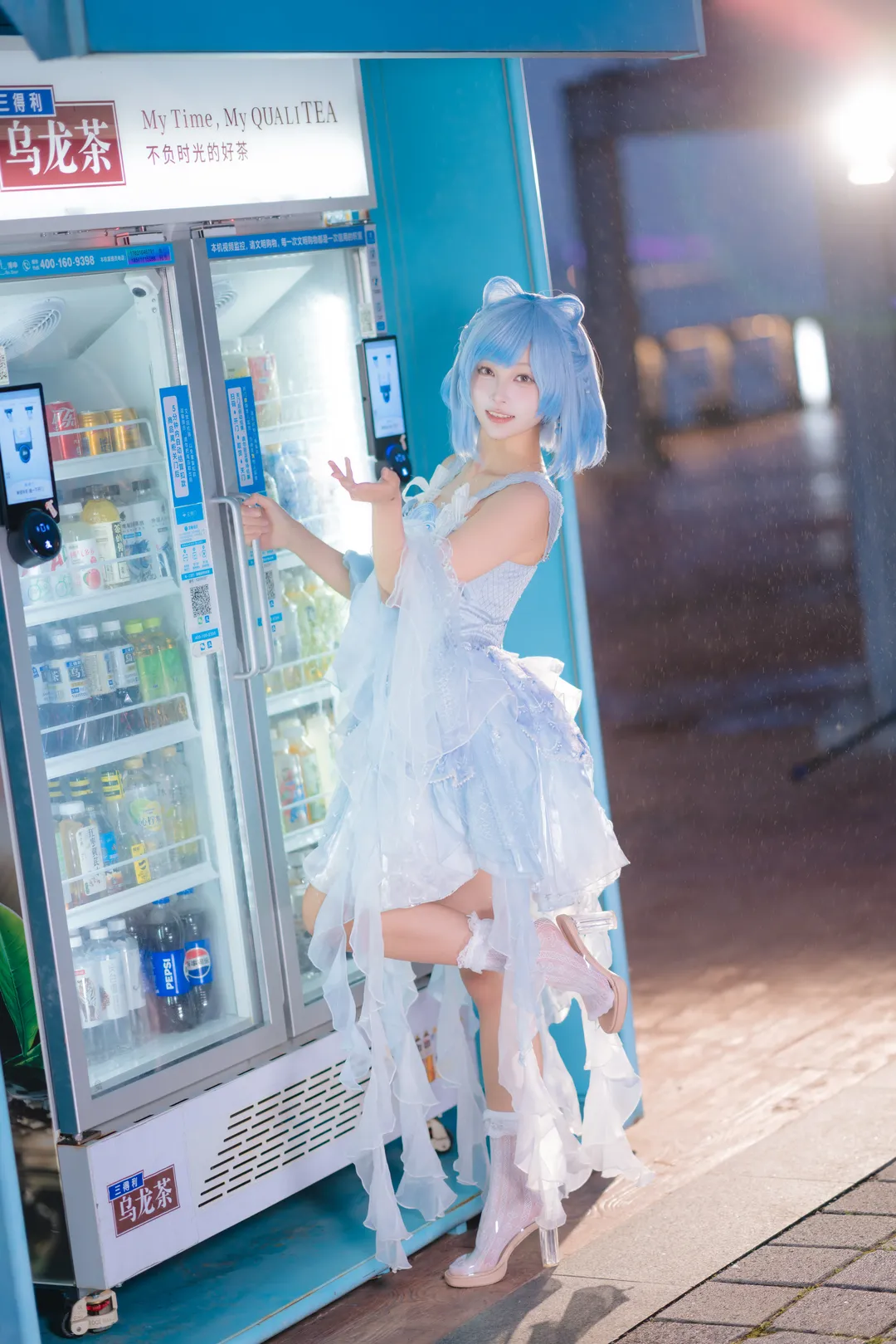 夜景人像, cosplay摄影, 二次元穿搭, 水蓝蓝cos, 洛克王国世界 - 第7张