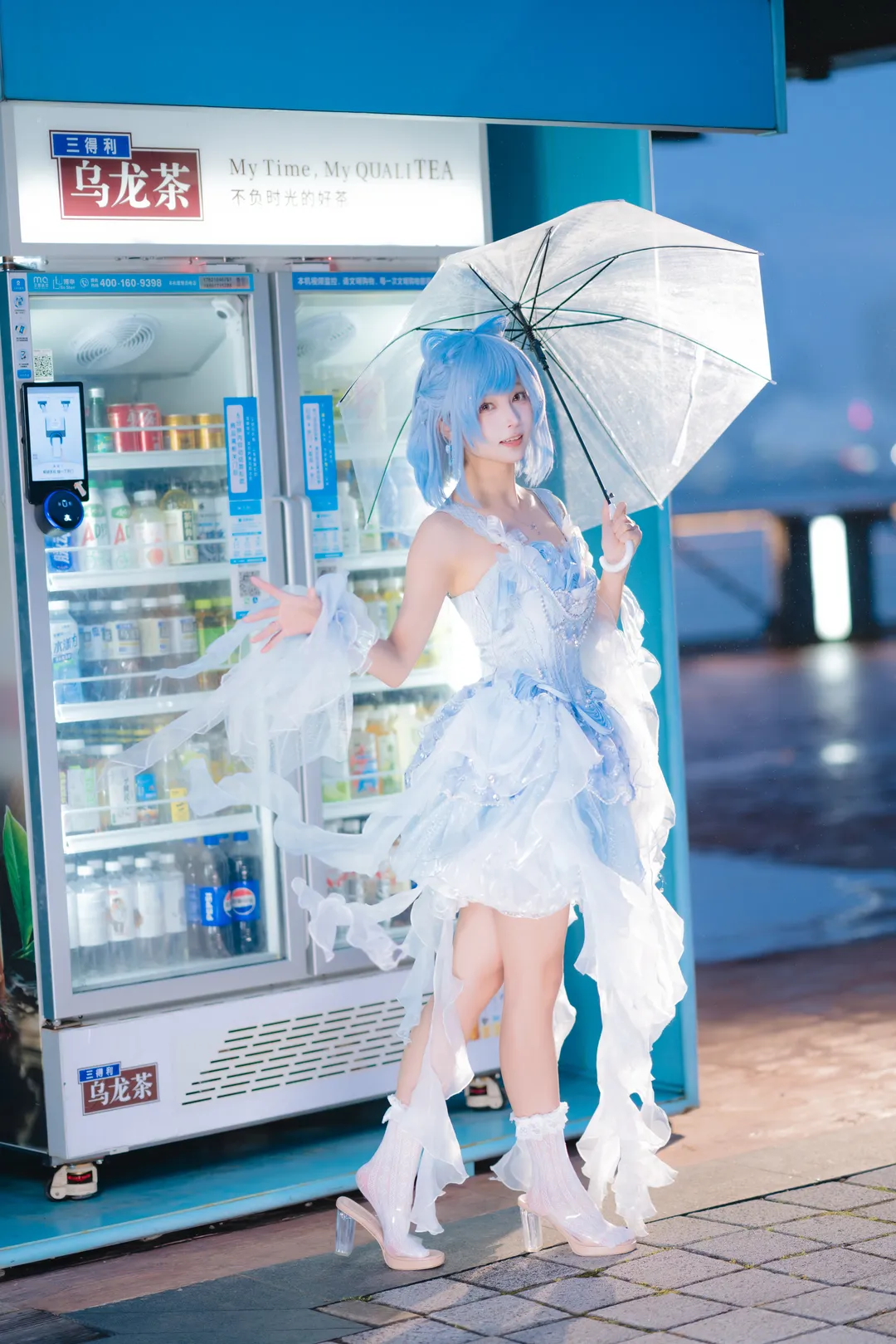 夜景人像, cosplay摄影, 二次元穿搭, 水蓝蓝cos, 洛克王国世界 - 第9张