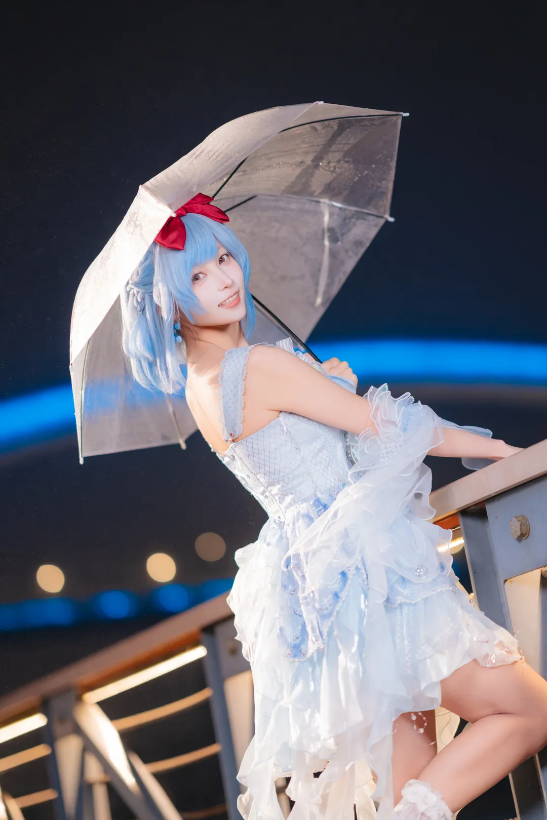 cosplay写真, 水蓝蓝cos, 洛克王国世界, 雨中摄影, 夜景外景 - 第10张