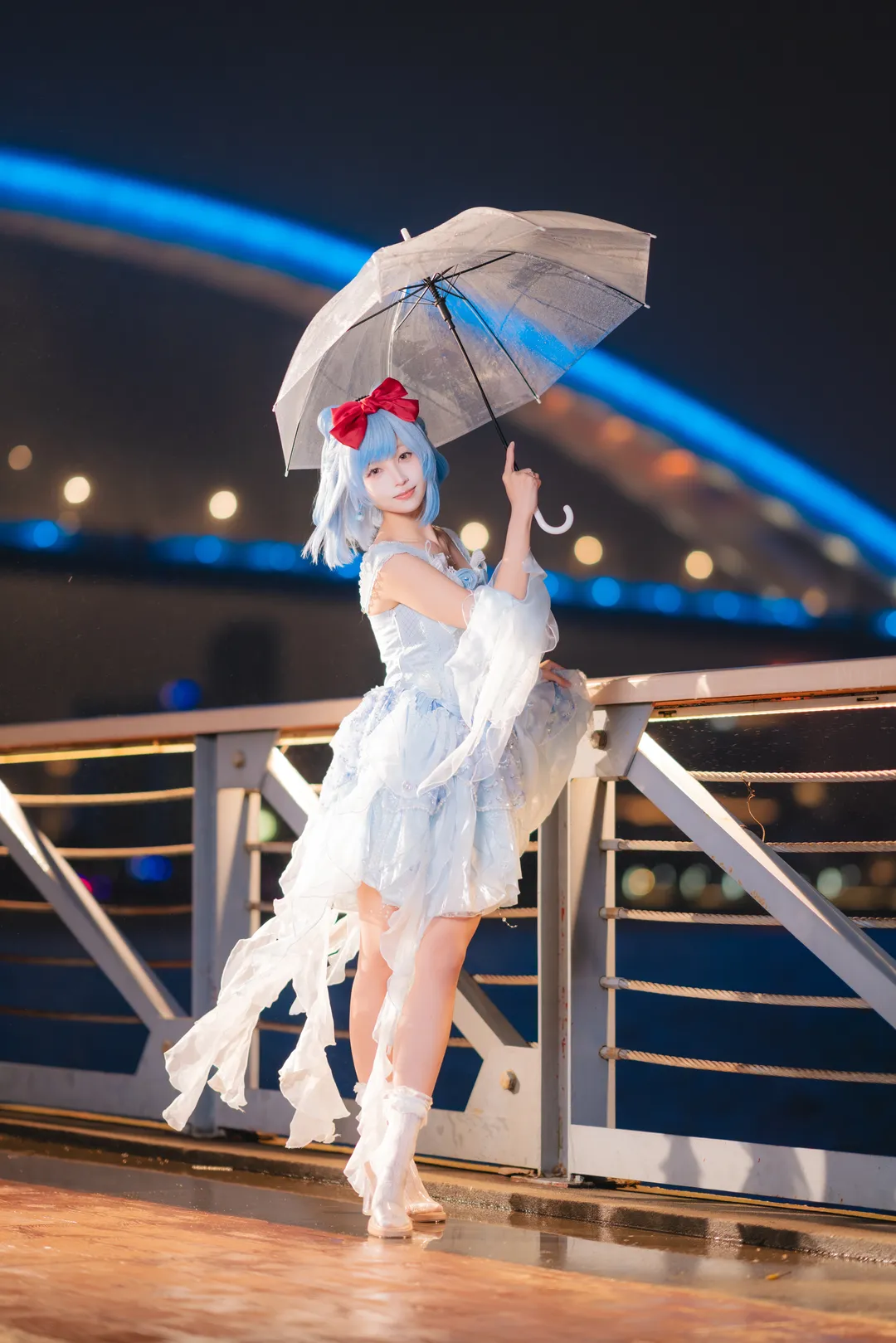 cosplay写真, 水蓝蓝cos, 洛克王国世界, 雨中摄影, 夜景外景 - 第4张
