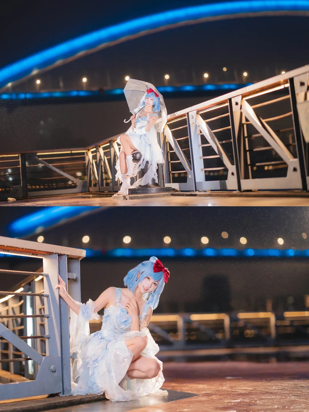 cosplay写真, 水蓝蓝cos, 洛克王国世界, 雨中摄影, 夜景外景 - 第5张