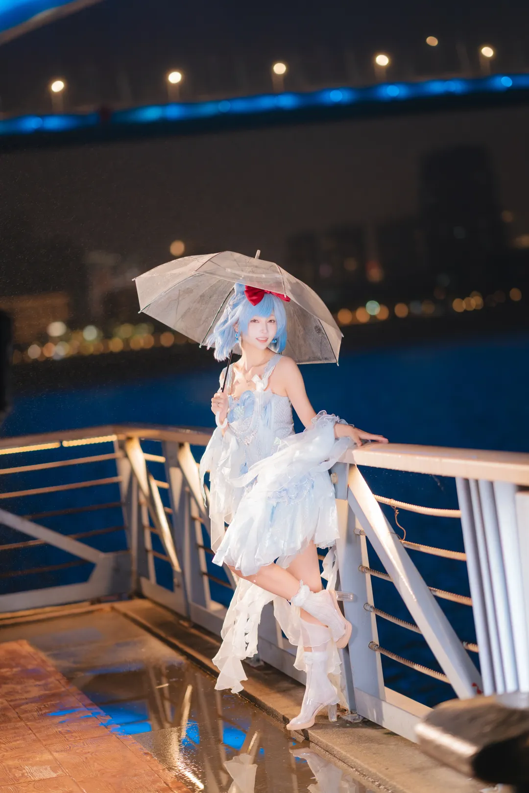 cosplay写真, 水蓝蓝cos, 洛克王国世界, 雨中摄影, 夜景外景 - 第7张