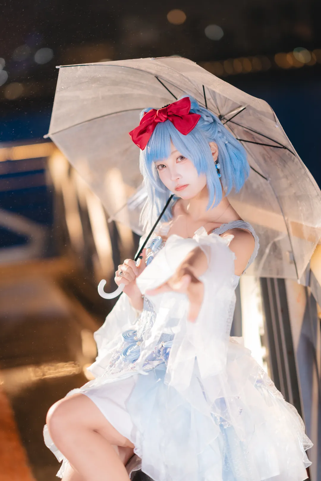 cosplay写真, 水蓝蓝cos, 洛克王国世界, 雨中摄影, 夜景外景 - 第8张