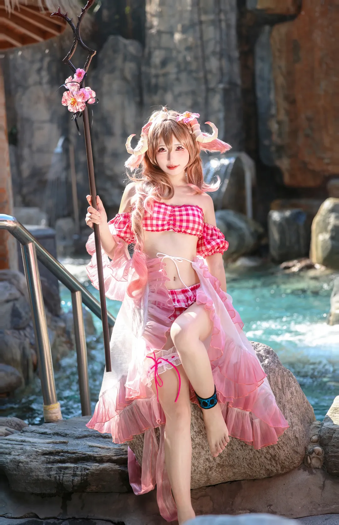 户外摄影, 二次元cosplay, 明日方舟, 艾雅法拉cos, 夏日泳装cos