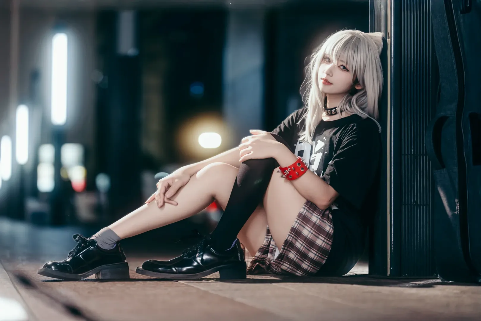 夜景人像, 二次元穿搭, cosplay写真, 河原木桃香cos, GIRLS BAND CRY