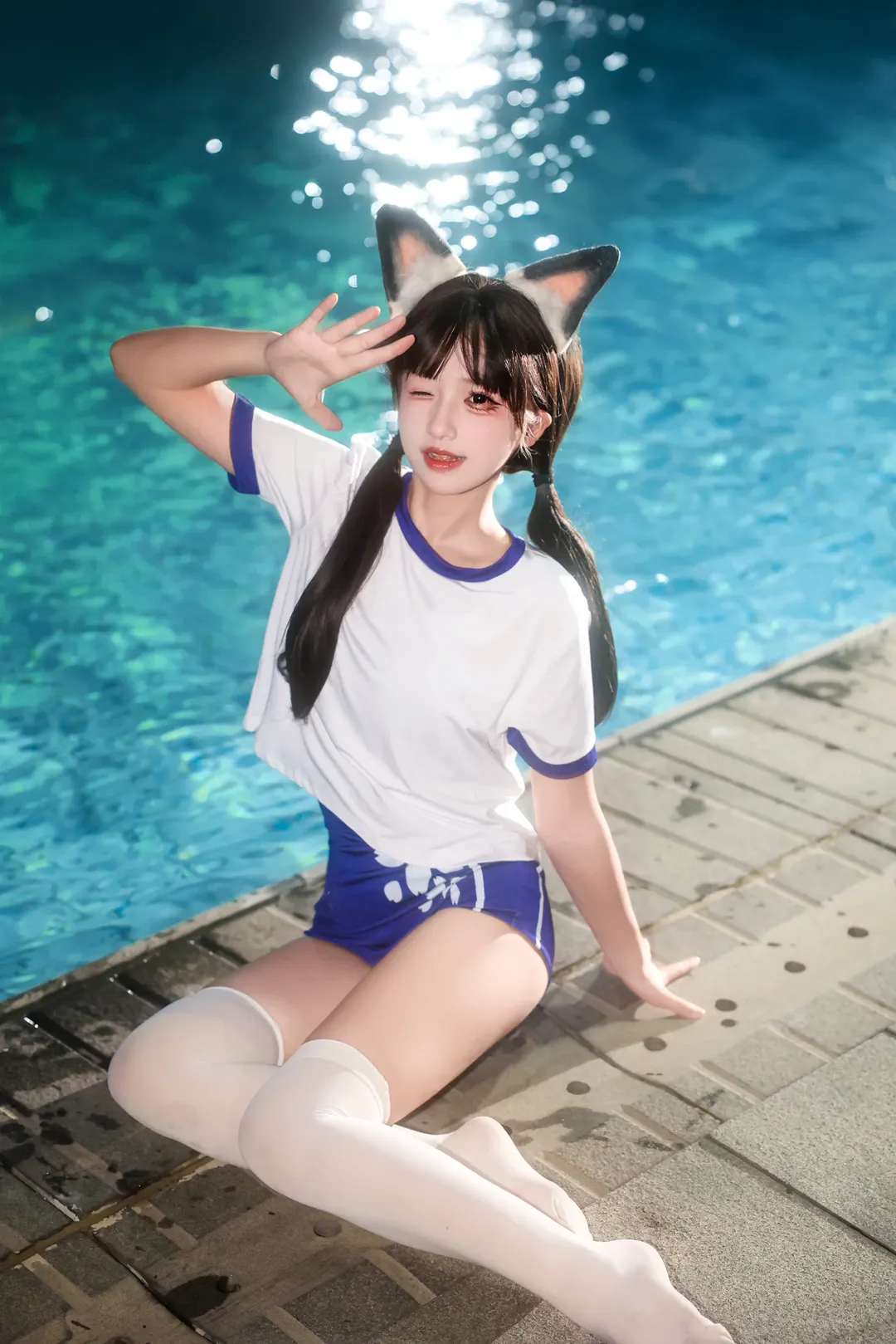 二次元撮影, NARAKA: BLADEPOINT, 夜景ポートレート, 胡桃コスプレ, 水着コスプレ