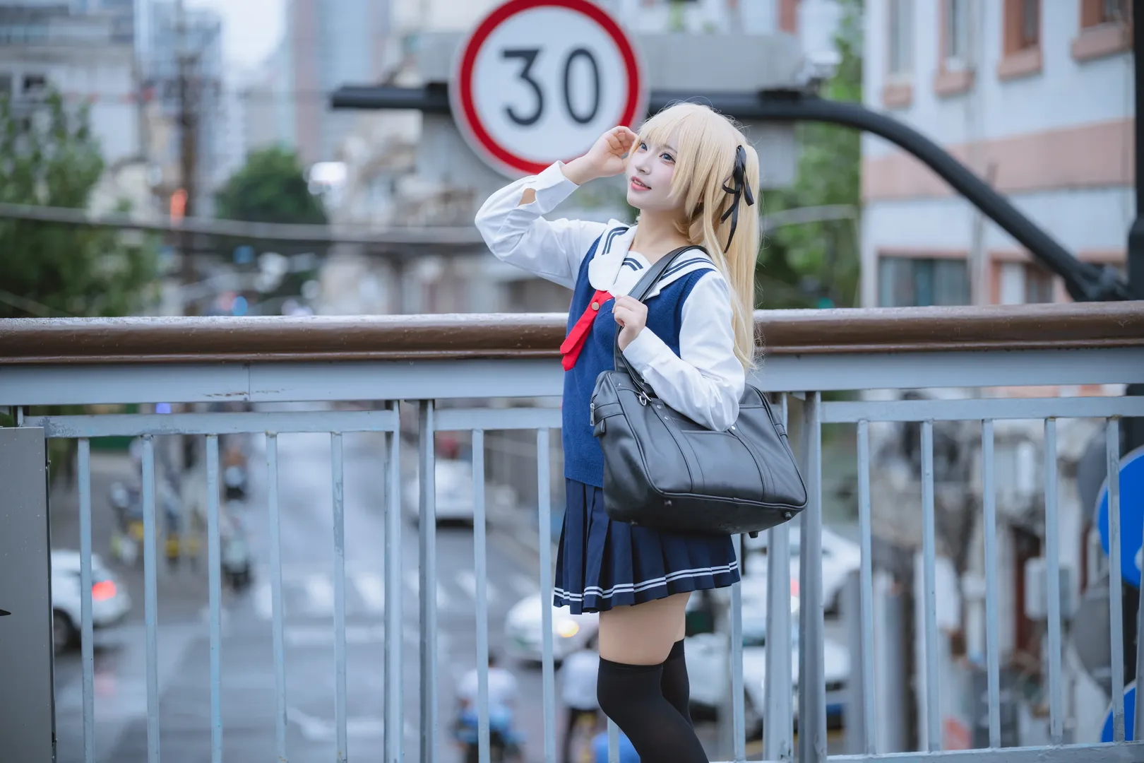路人女主的养成方法, 水手服, 英梨梨cos, 金发双马尾, 校园风cos - 第6张