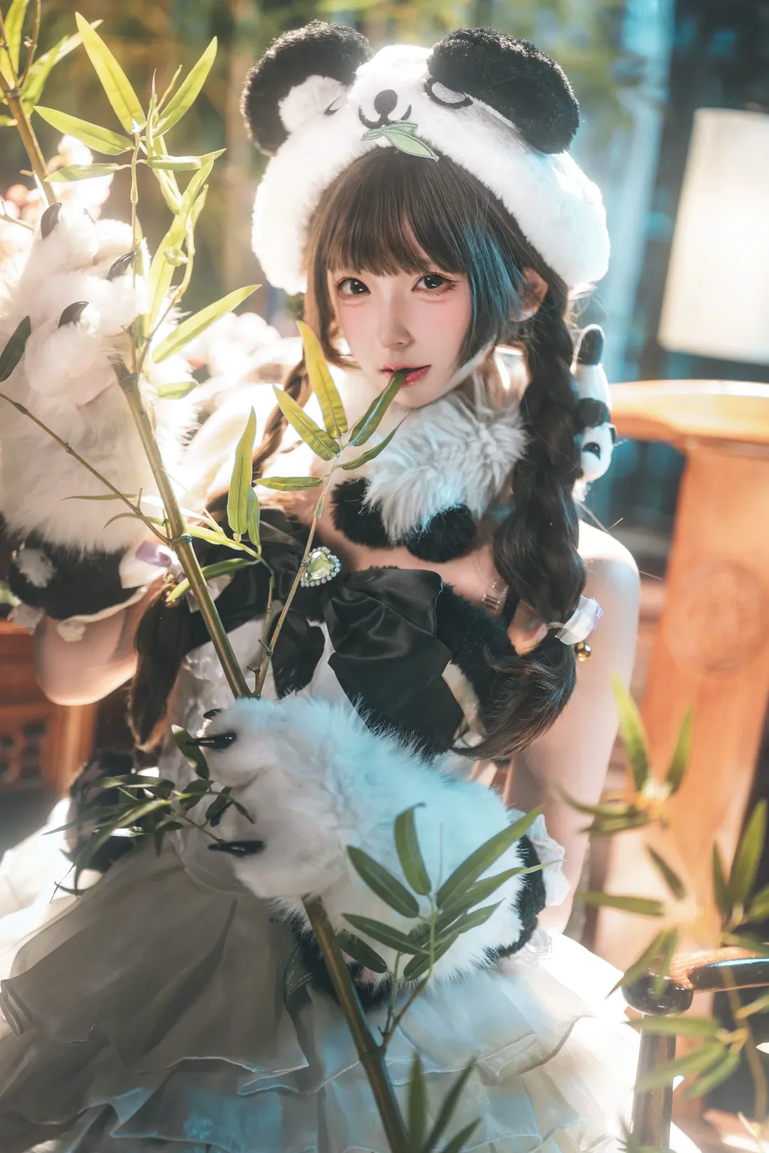 永劫无间, 二次元cosplay, 国风摄影, 沈妙cos, 熊猫女仆装