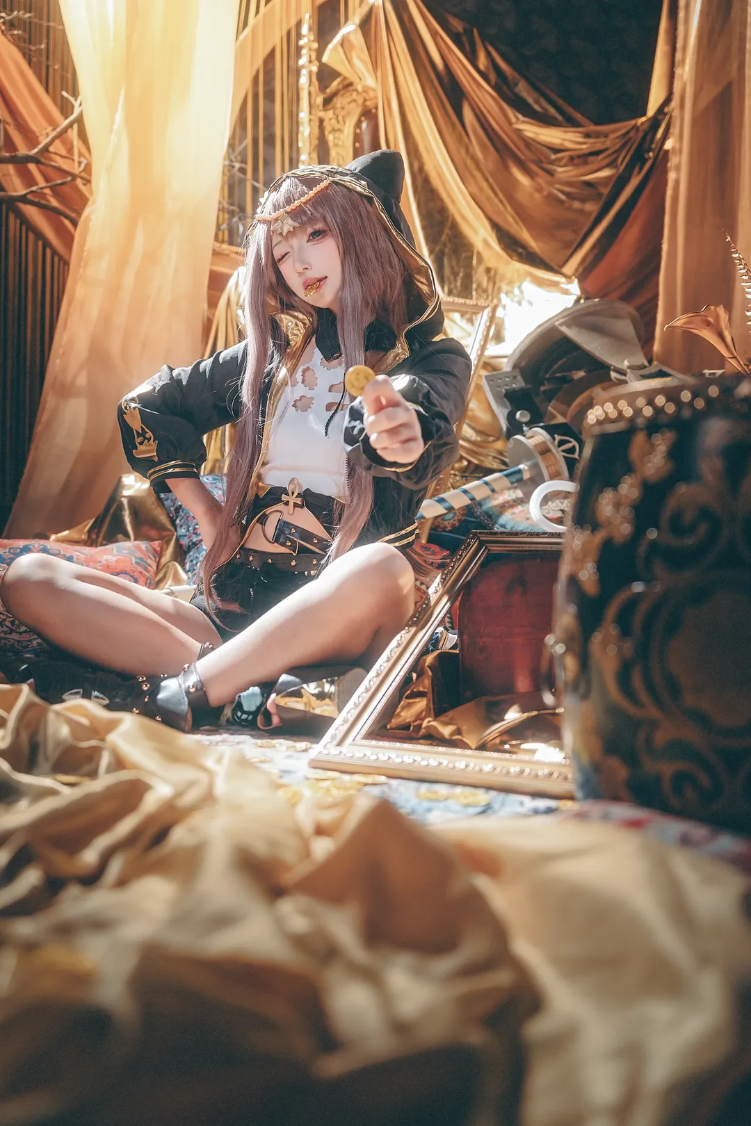 cosplay, 棚拍, 明日方舟, 佩佩cos, 黑金穿搭