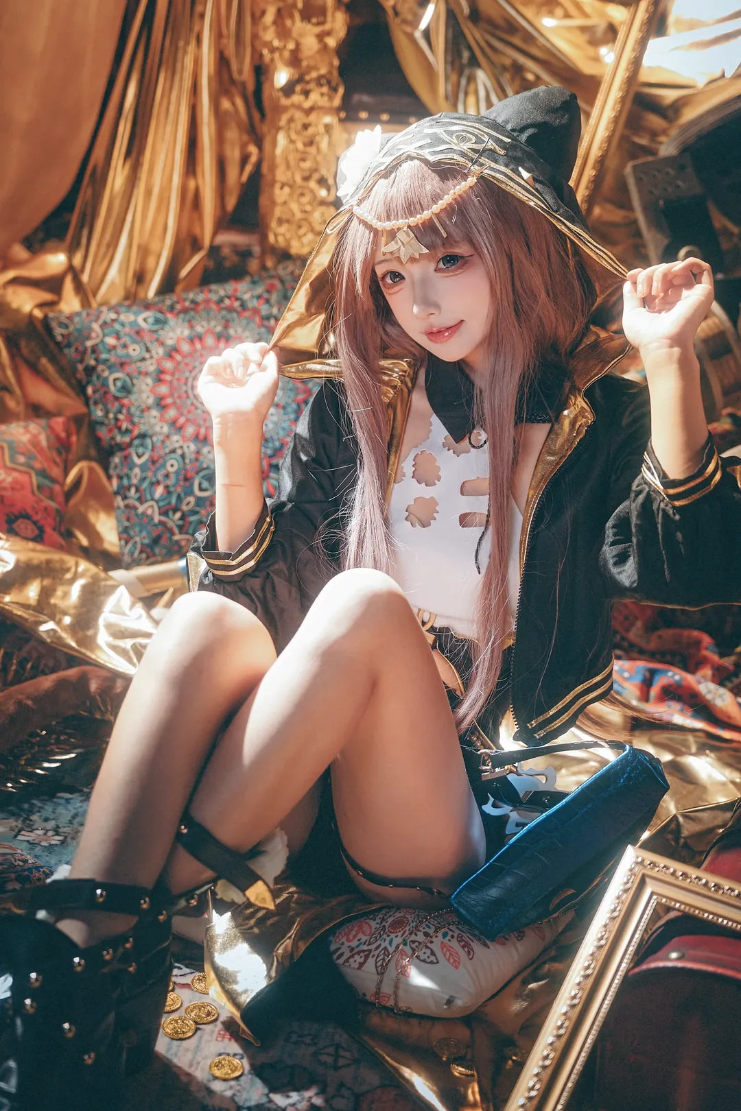 コスプレ, スタジオ撮影, アークナイツ, ペイペイコスプレ, 黒金コーデ - 2枚目
