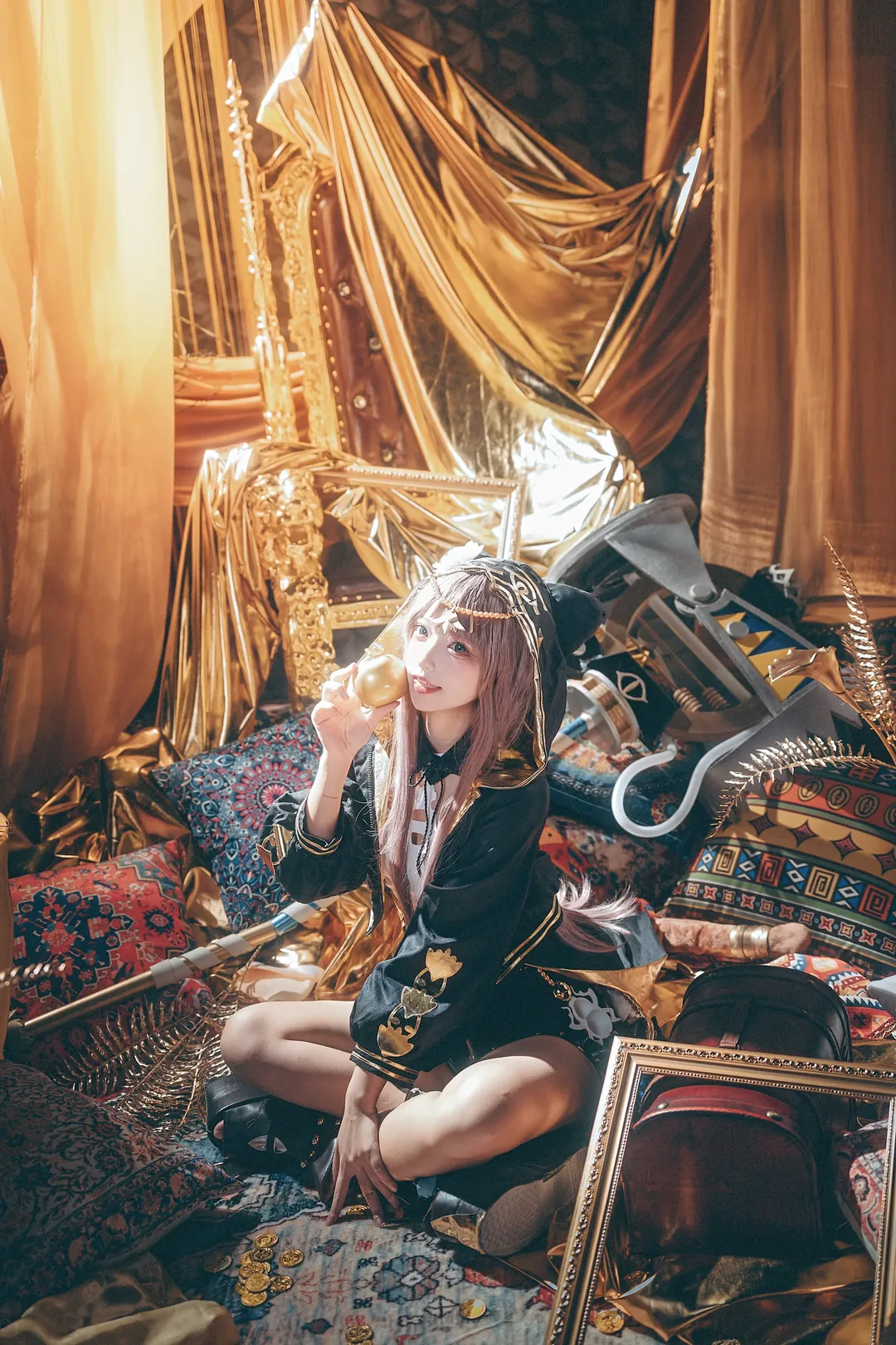 コスプレ, スタジオ撮影, アークナイツ, ペイペイコスプレ, 黒金コーデ - 5枚目