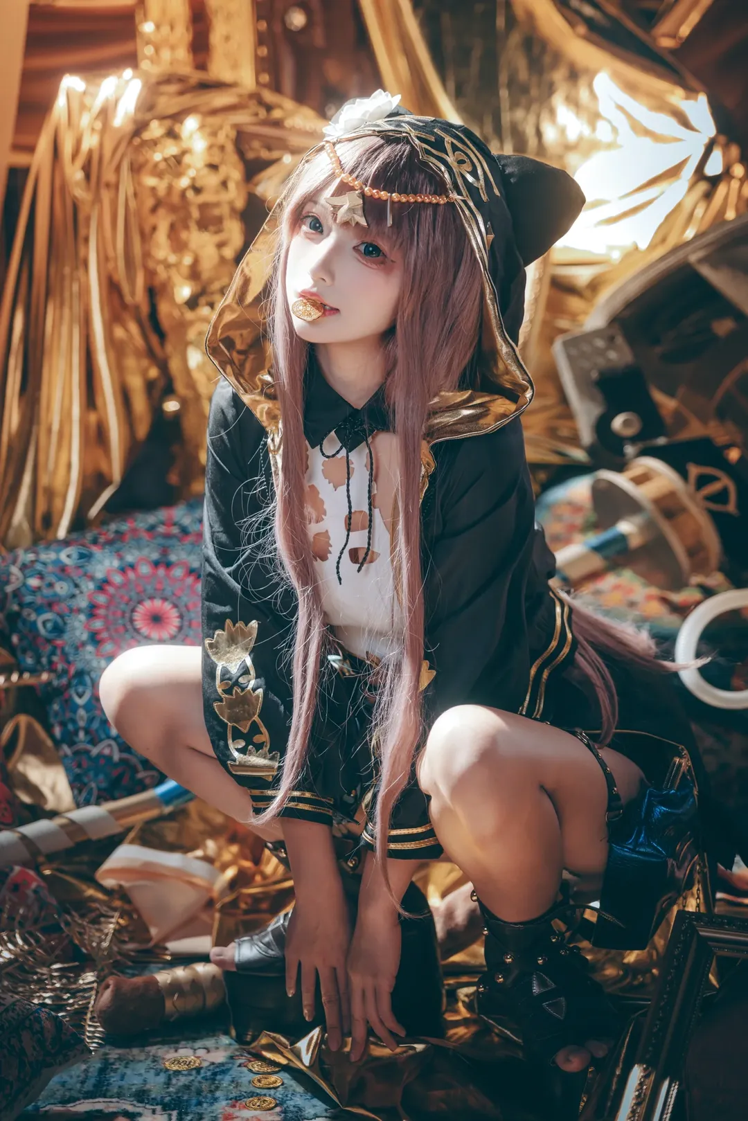 明日方舟, 佩佩cos, cosplay摄影, 明日方舟cos, 金色主题 - 第1张