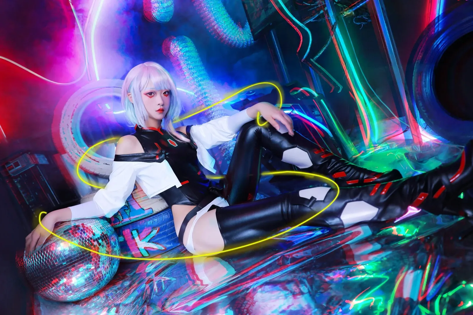 二次元摄影, 赛博朋克, cosplay妆造, 露西cos, 鸣潮边缘行者联动 - 第2张
