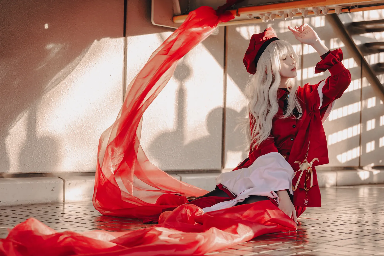 Fate/Grand Order, コスプレ撮影, カレン・オルテンシアのコスプレ, 都市の屋外風景, 赤い紗の光影 - 12枚目