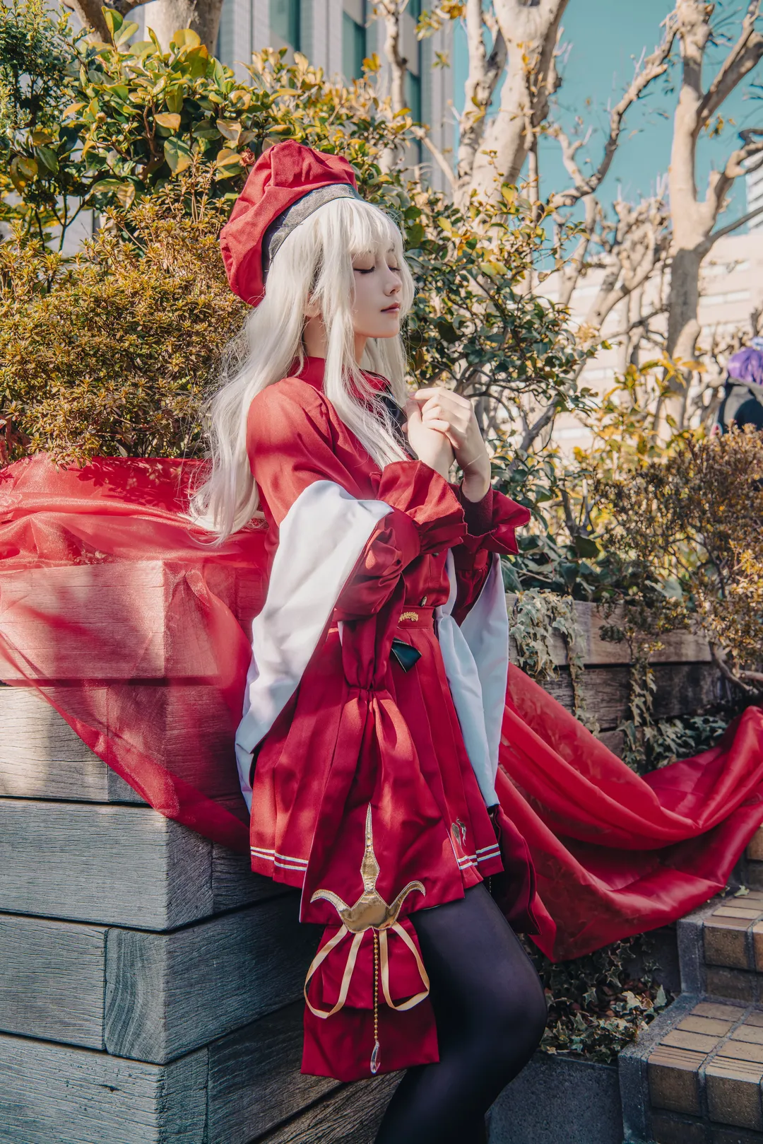 Fate/Grand Order, コスプレ撮影, カレン・オルテンシアのコスプレ, 都市の屋外風景, 赤い紗の光影 - 4枚目
