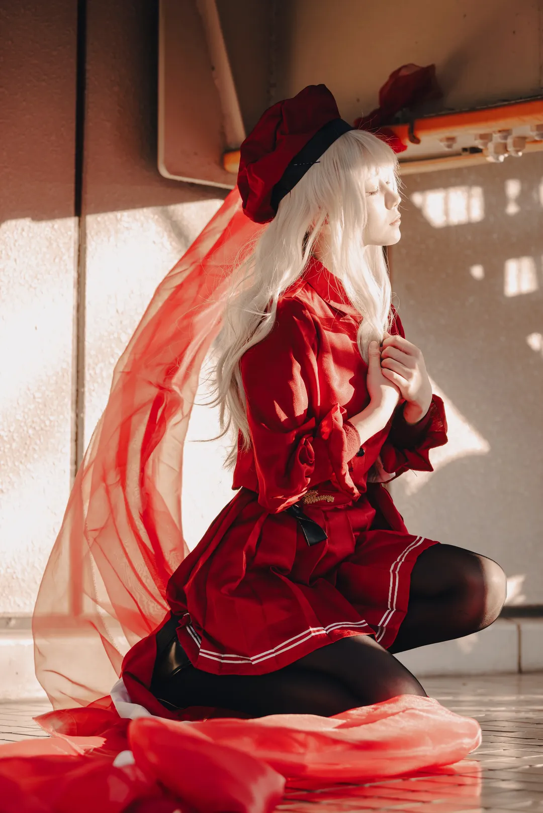 Fate/Grand Order, コスプレ撮影, カレン・オルテンシアのコスプレ, 都市の屋外風景, 赤い紗の光影 - 8枚目