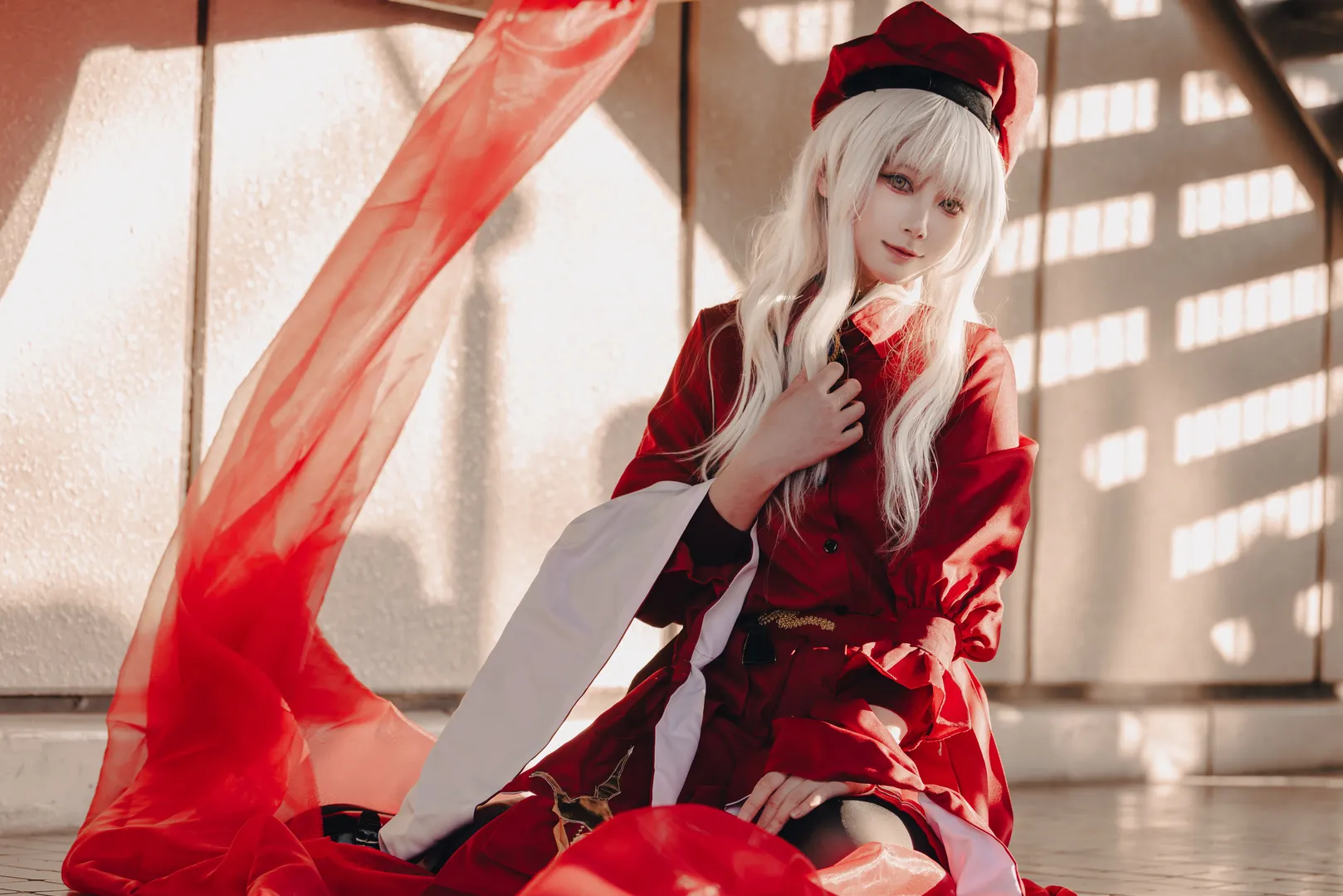 Fate/Grand Order, コスプレ撮影, カレン・オルテンシアのコスプレ, 都市の屋外風景, 赤い紗の光影 - 9枚目