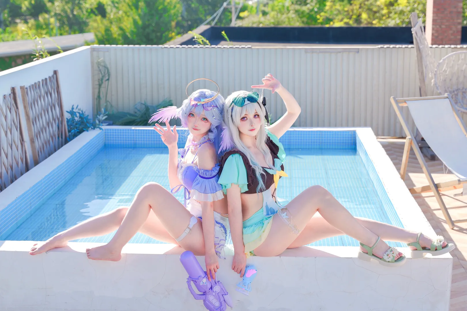 崩坏星穹铁道, 流萤知更鸟cos, 泳装Cosplay, 匹诺康尼, 夏日街拍 - 第2张