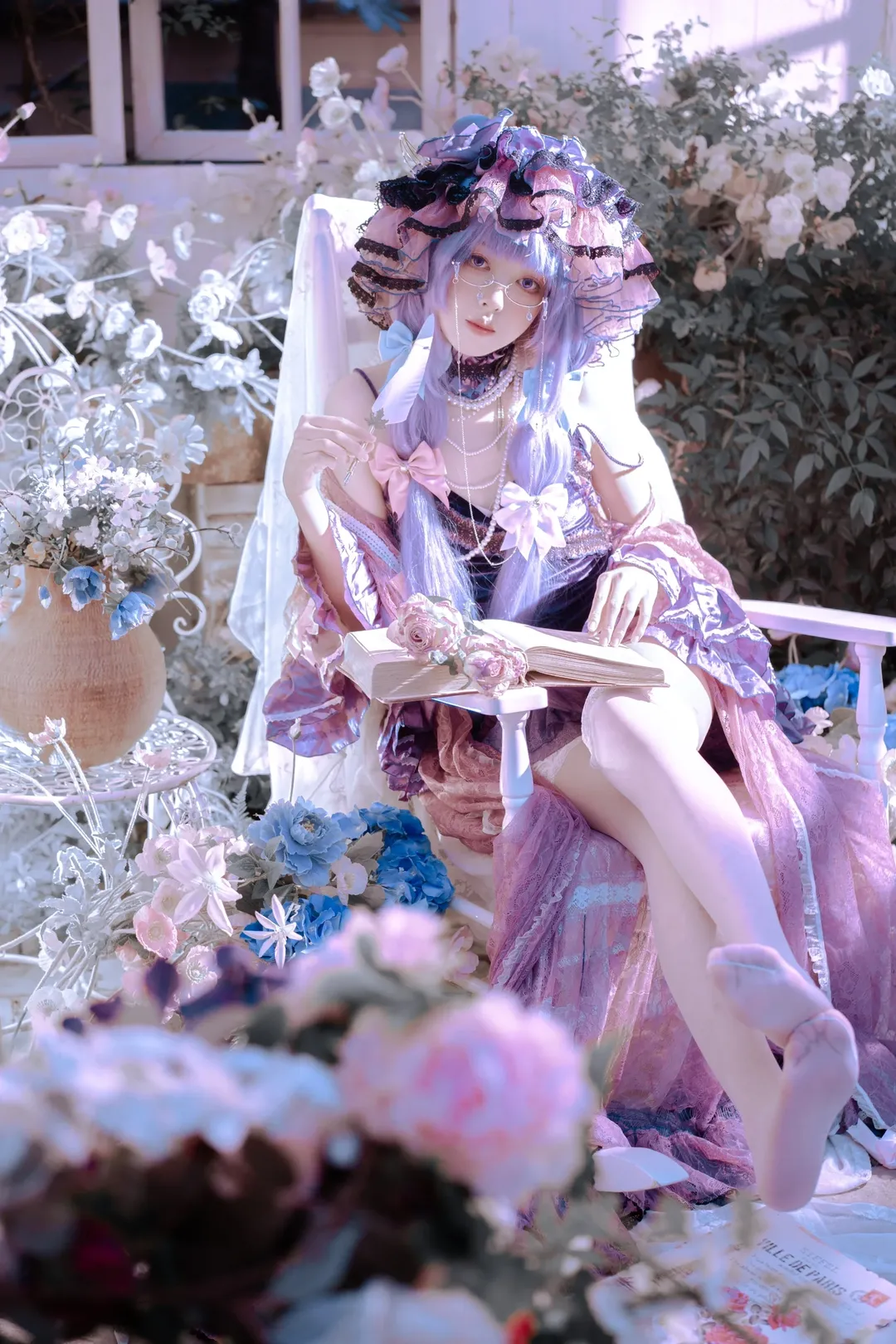 Atmosphere, Touhou Project, Patchouli cosplay, Aesthetic outfit, Intellectual girl