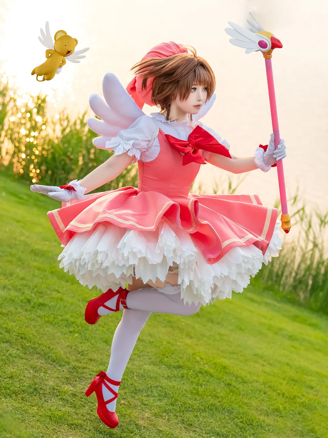 角色还原, 木之本樱cos, 魔卡少女樱, cosplay动作参考, 场照教程