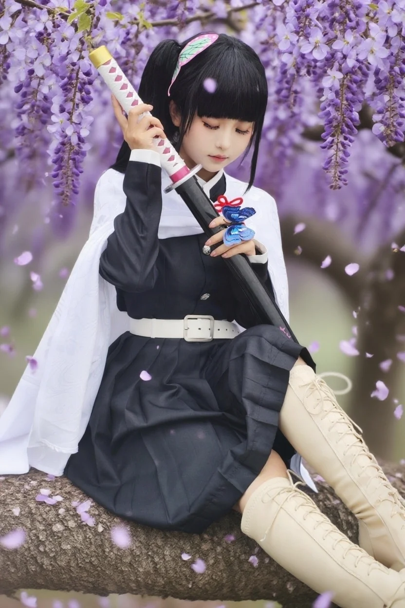 场照, 鬼灭之刃, 栗花落香奈乎cos, cosplay分享, 豆包AI换背景 - 第4张