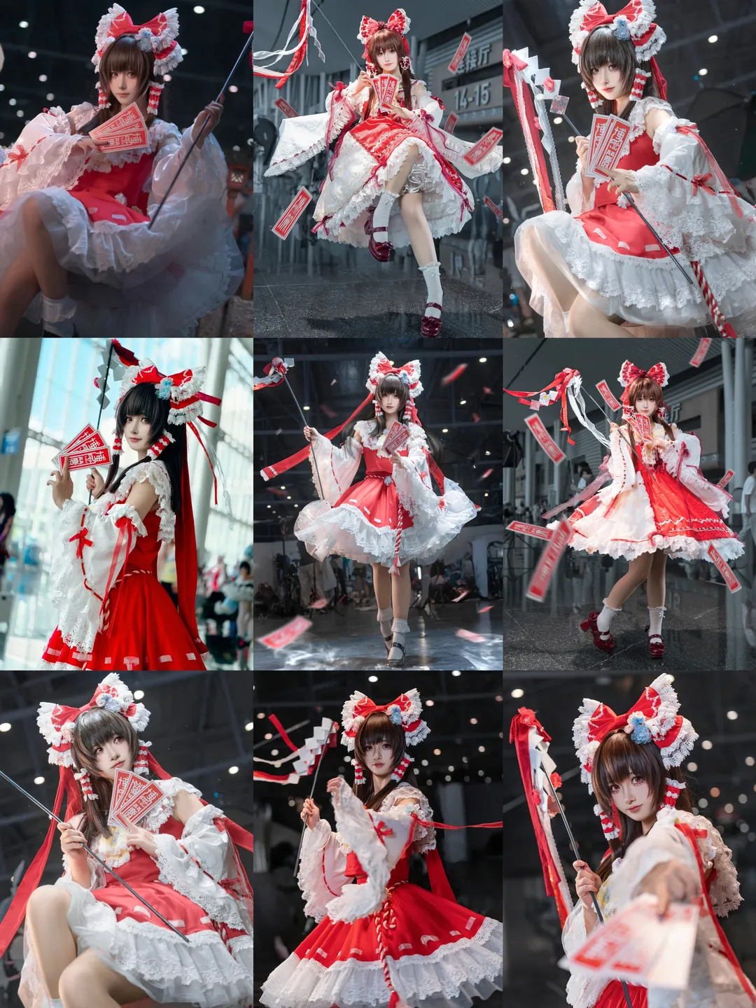 博麗霊夢コスプレ, 東方Project, ポーズ参考, イベント撮影のポーズ, インスピレーションの共有 - 1枚目