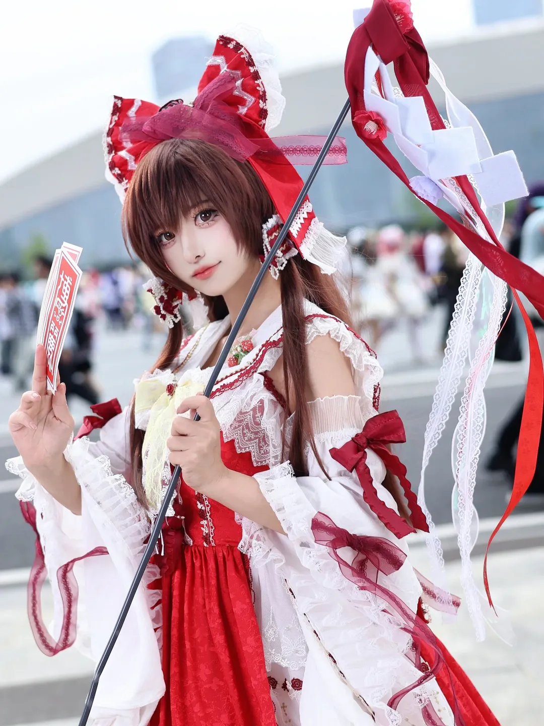 博丽灵梦cos, 东方project, 红白配色, 漫展场照, 二设