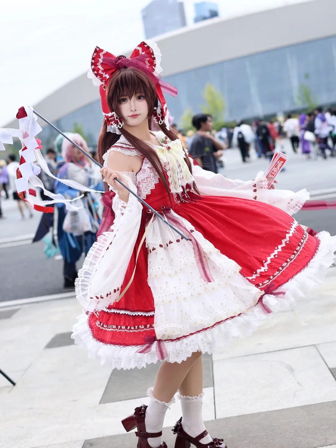 博丽灵梦cos, 东方project, 红白配色, 漫展场照, 二设 - 第3张
