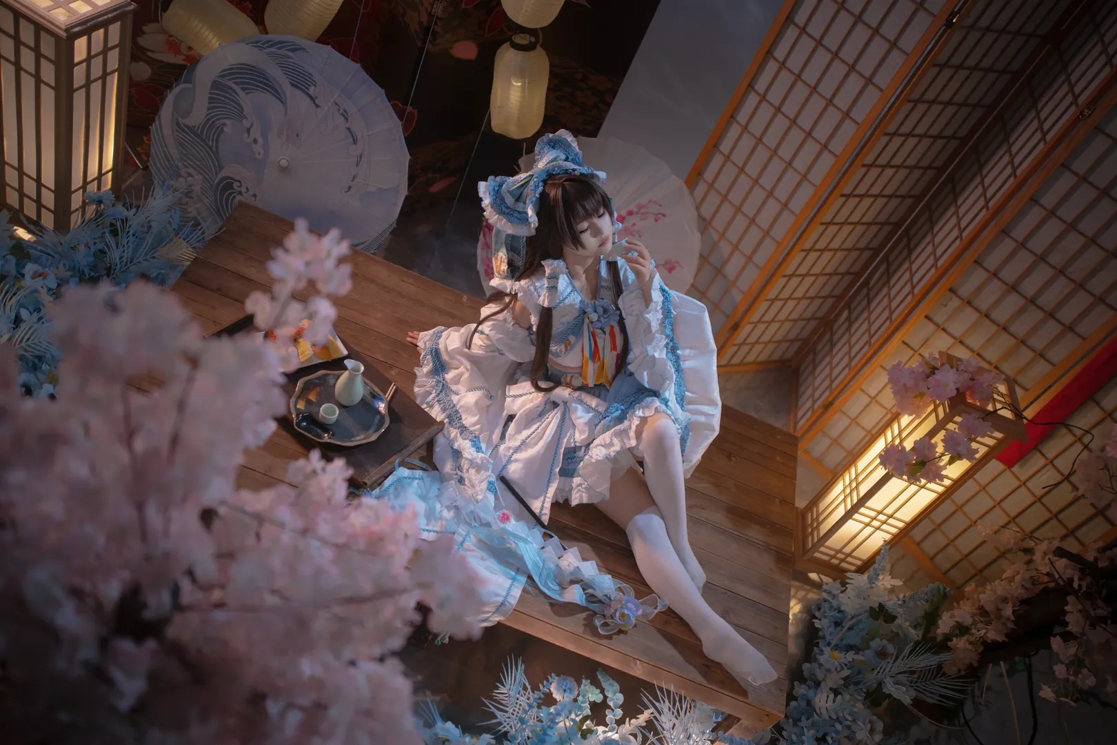 角色还原, 东方project, 和风摄影, 樱花氛围, 青灵梦cos - 第2张