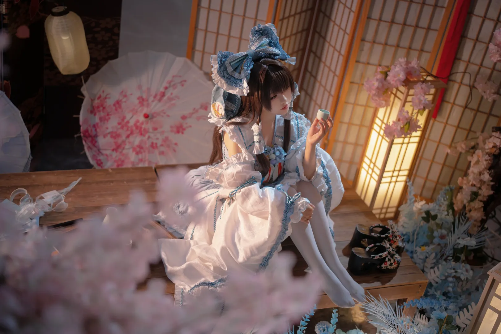 角色还原, 东方project, 和风摄影, 樱花氛围, 青灵梦cos - 第4张