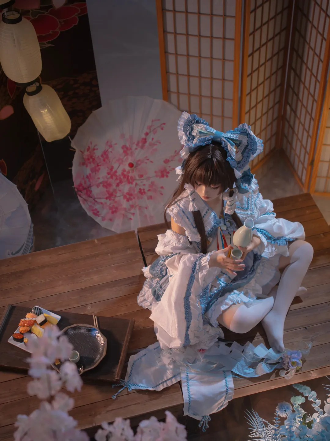 角色还原, 东方project, 和风摄影, 樱花氛围, 青灵梦cos - 第5张