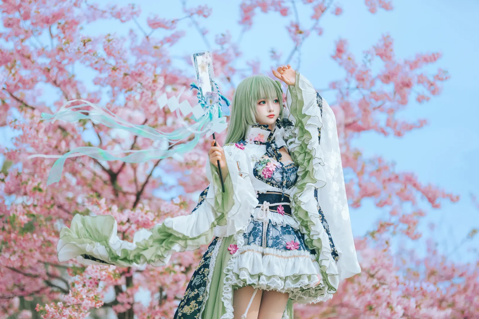東方Project, 守矢神社, 東風谷早苗cos, cosplay攝影, 春日櫻花 - 第2張
