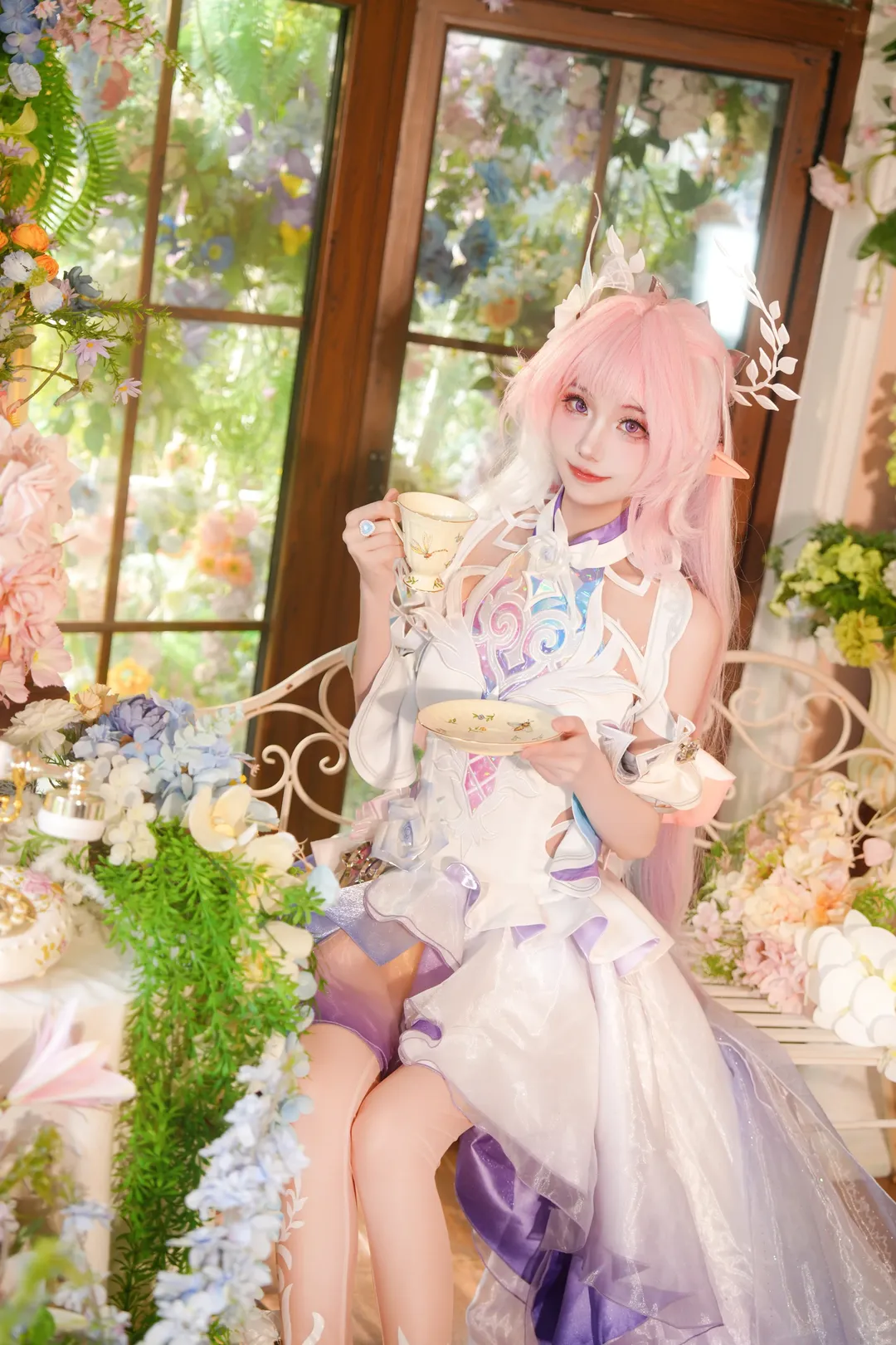 昔涟cos, 崩坏星穹铁道, 少女风, cosplay摄影, 花海造景