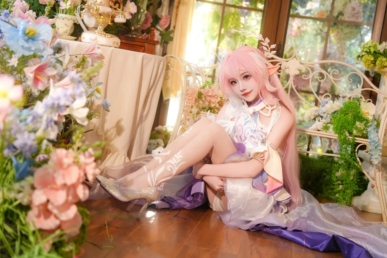 昔涟cos, 崩坏星穹铁道, 少女风, cosplay摄影, 花海造景 - 第3张