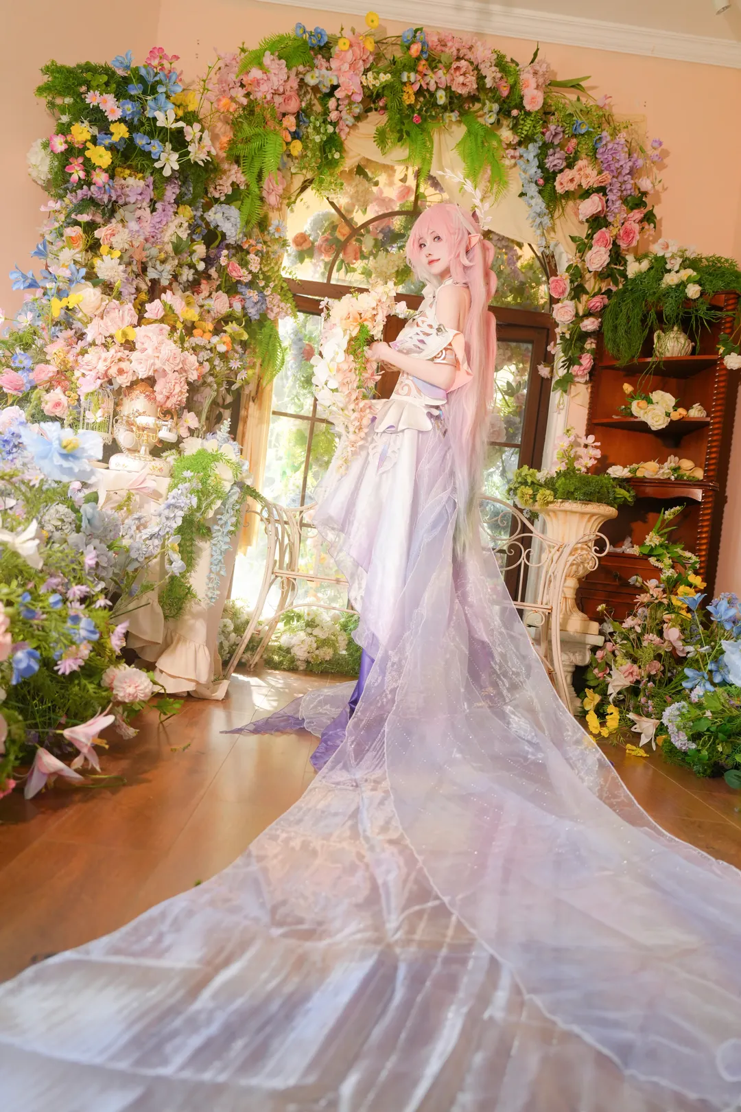 昔涟cos, 崩坏星穹铁道, 少女风, cosplay摄影, 花海造景 - 第4张