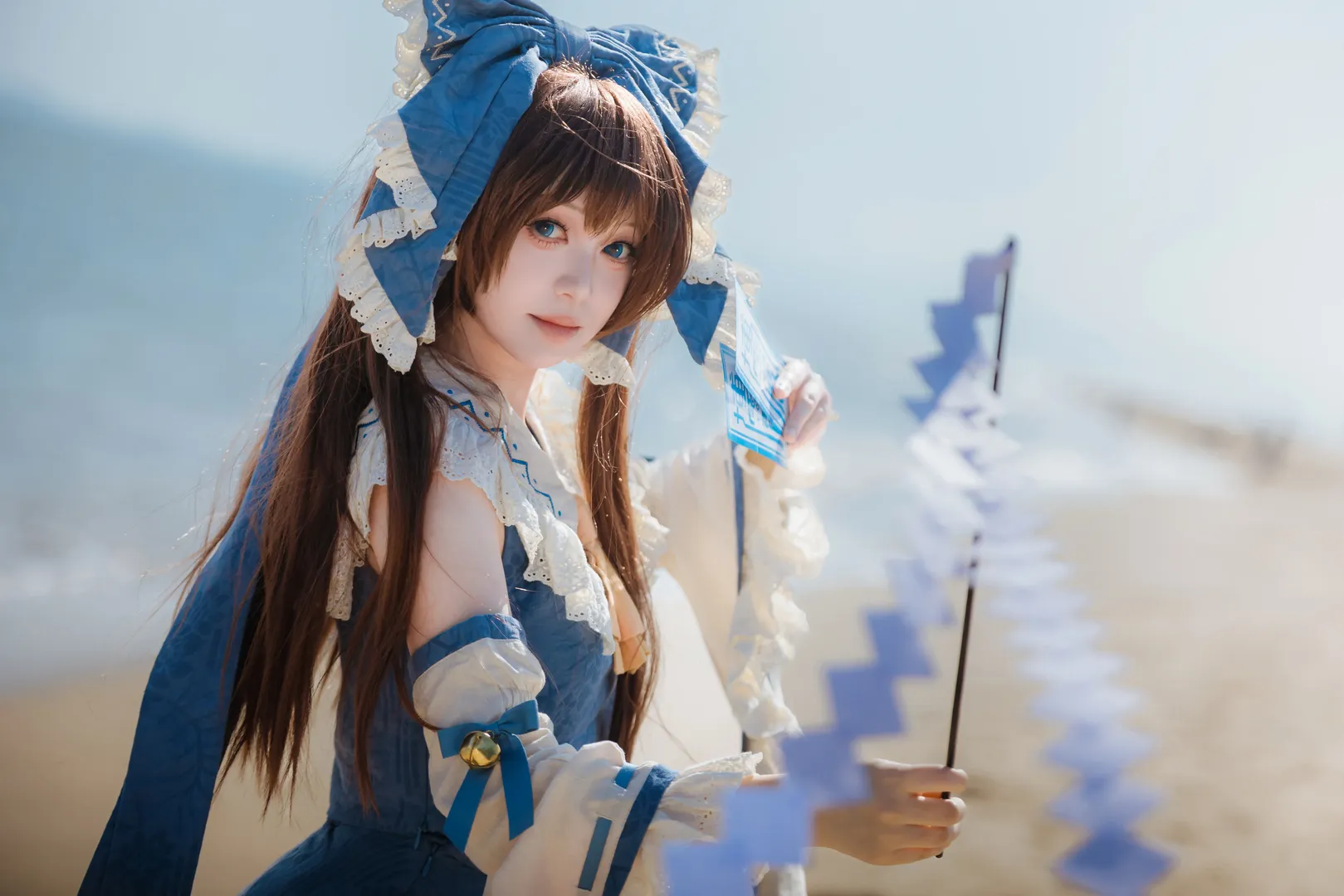 博丽灵梦cos, 东方project, 海边外景, 二次元Coser, 厦门摄影 - 第2张