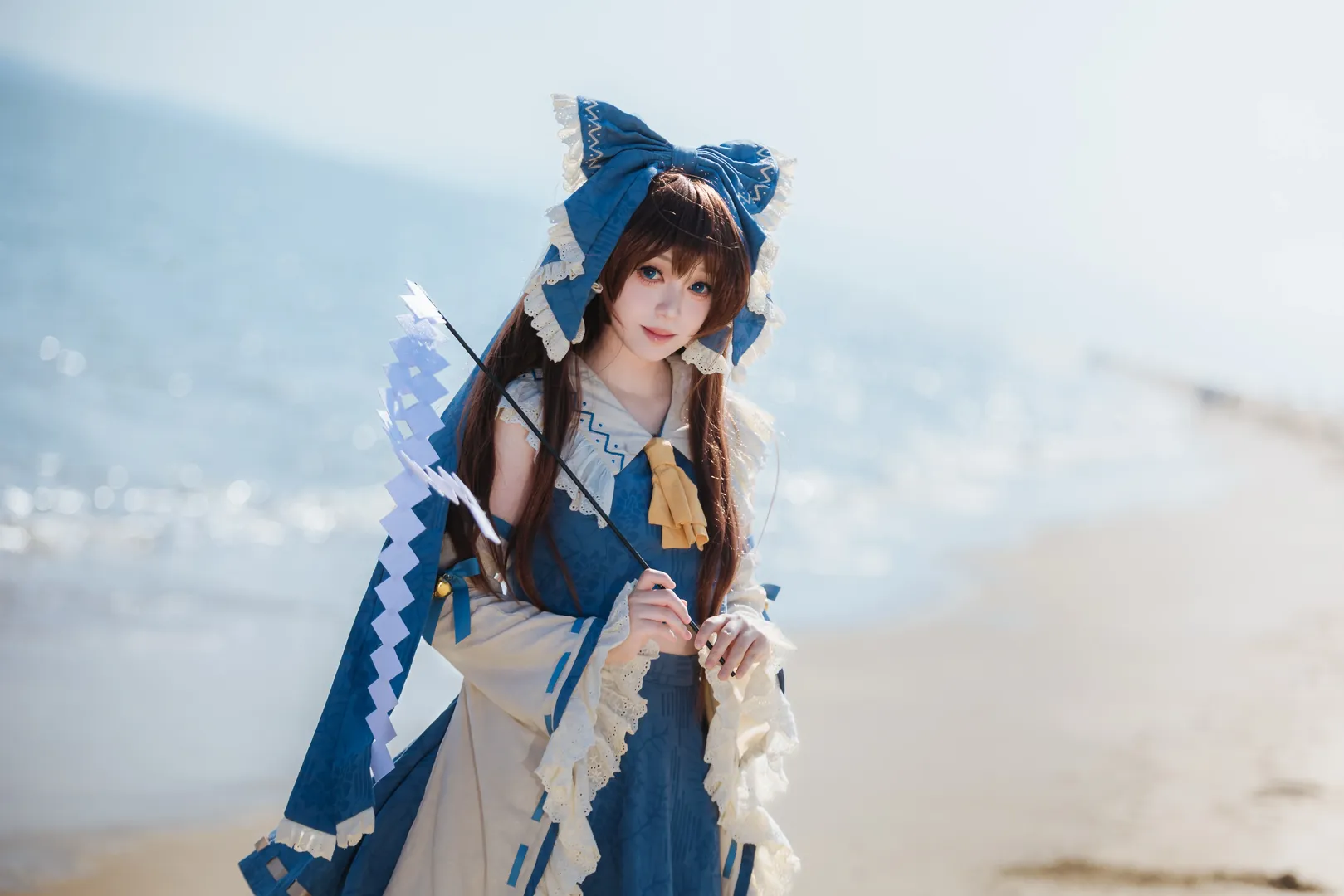 博丽灵梦cos, 东方project, 海边外景, 二次元Coser, 厦门摄影 - 第3张