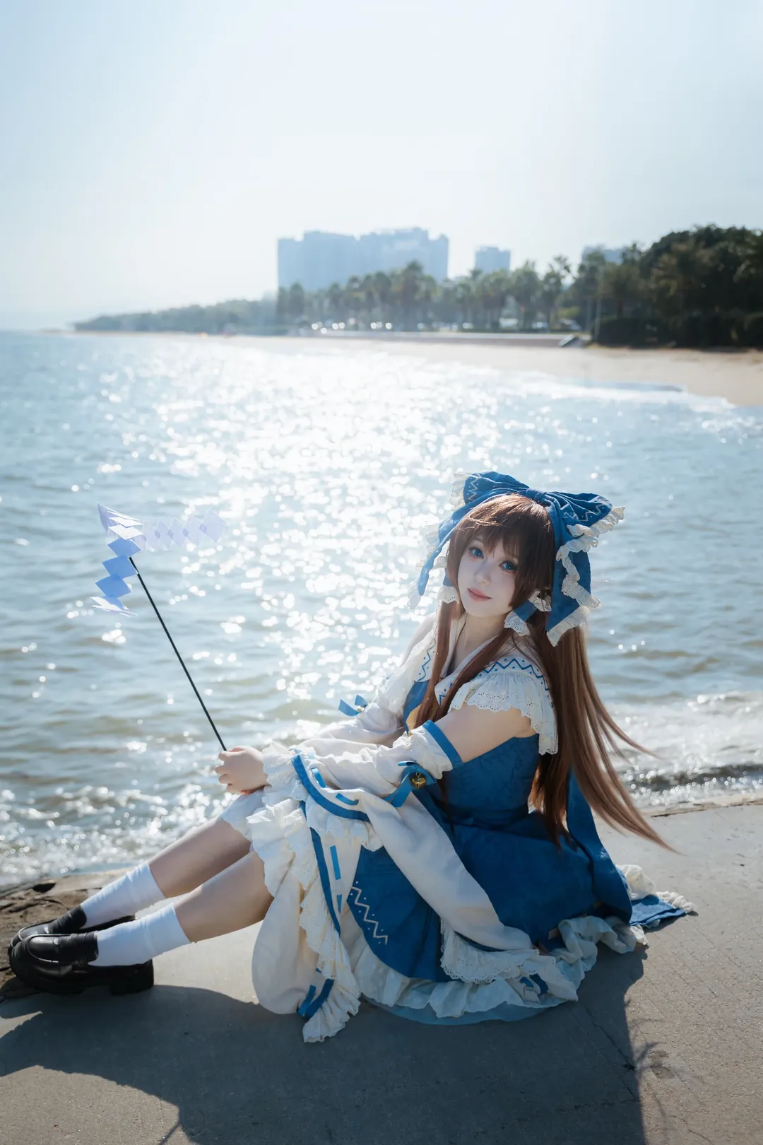 博丽灵梦cos, 东方project, 海边外景, 二次元Coser, 厦门摄影 - 第4张