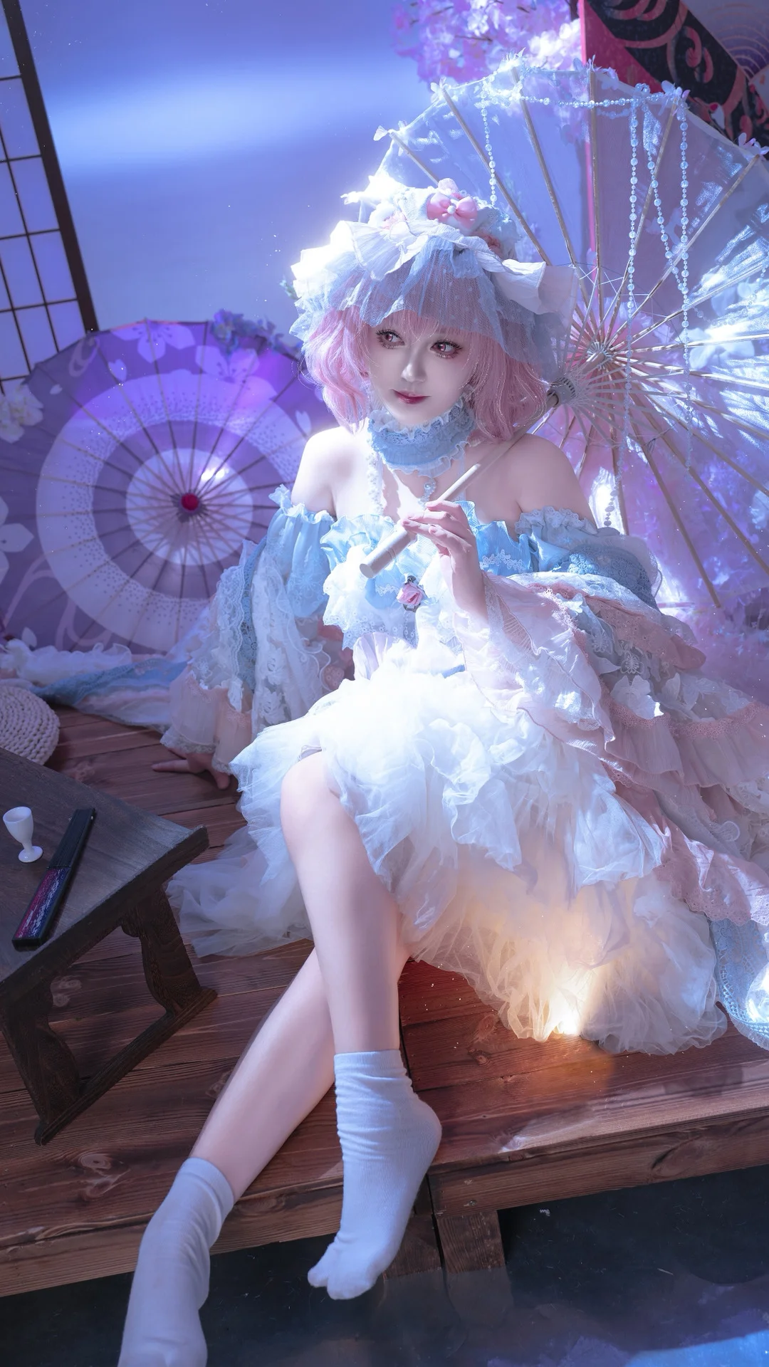 Touhou Project, Saigyouji Yuyuko cosplay, Japanese-style photoshoot, Lolita outfit, Photoshoot booking - Image 4