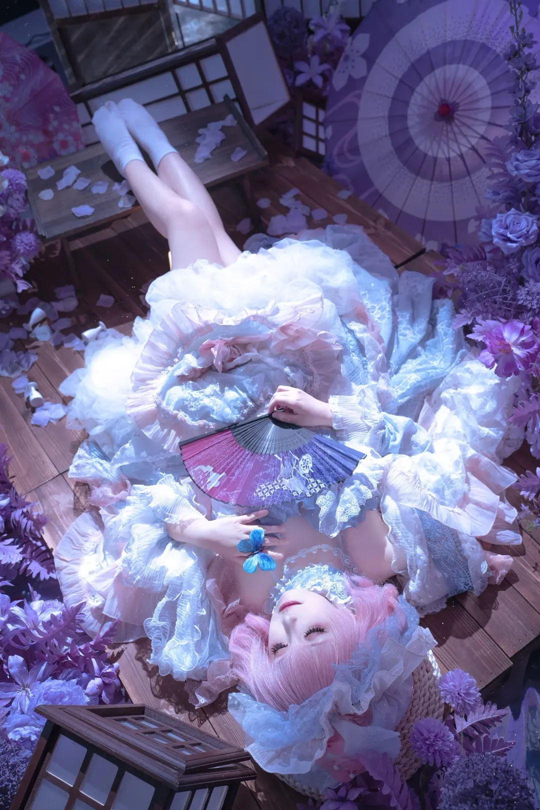 Touhou Project, Saigyouji Yuyuko cosplay, Japanese-style photoshoot, Lolita outfit, Photoshoot booking - Image 8