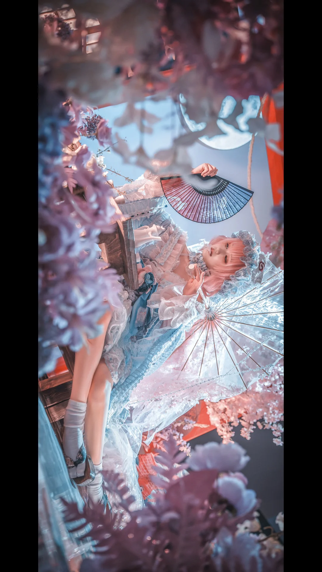 东方project, 西行寺幽幽子cos, 二次元妆造, cosplay摄影, 动漫角色扮演