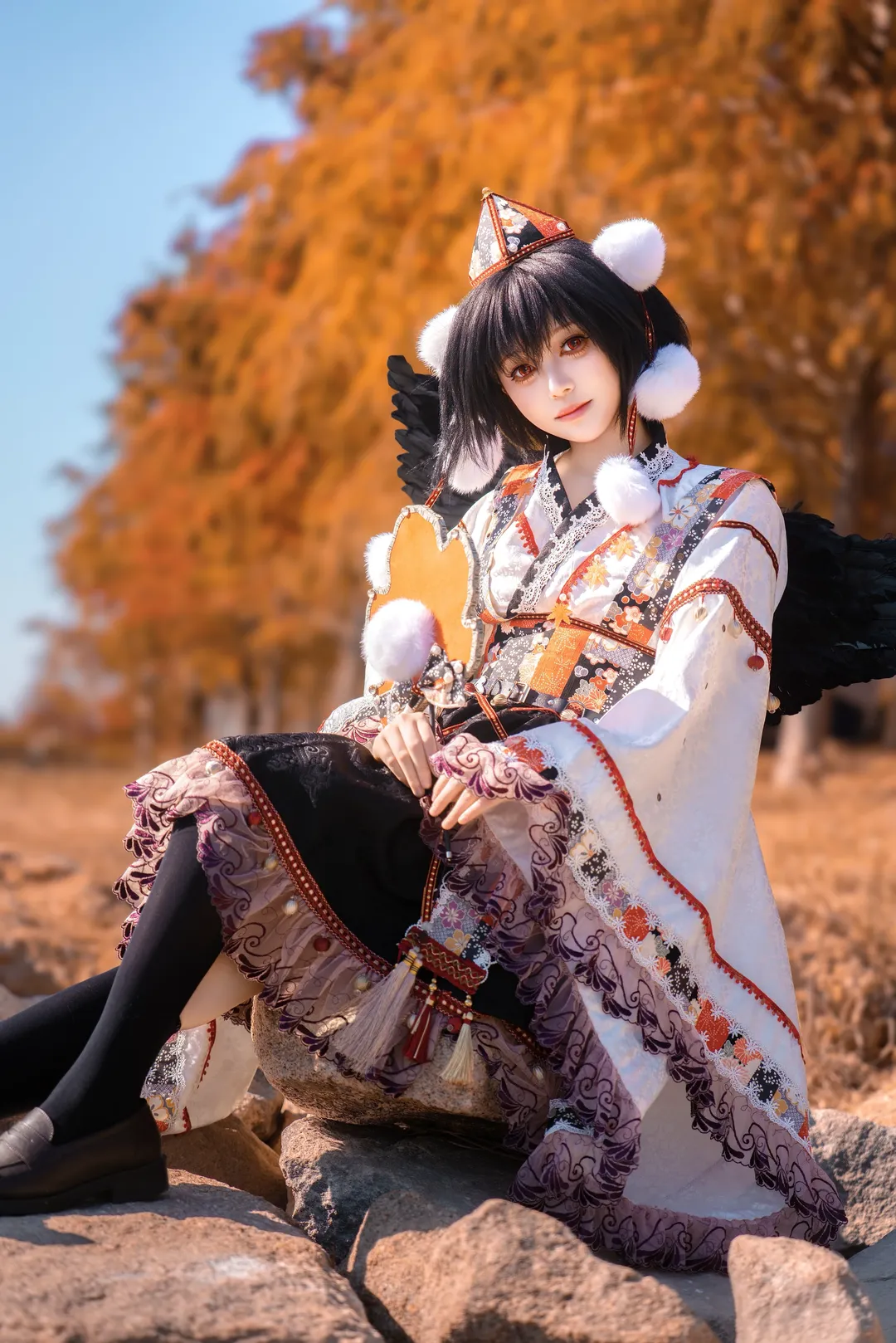 Cosplay, Touhou Project, Shameimaru Aya cosplay, Autumn photography, Mountain Tengu
