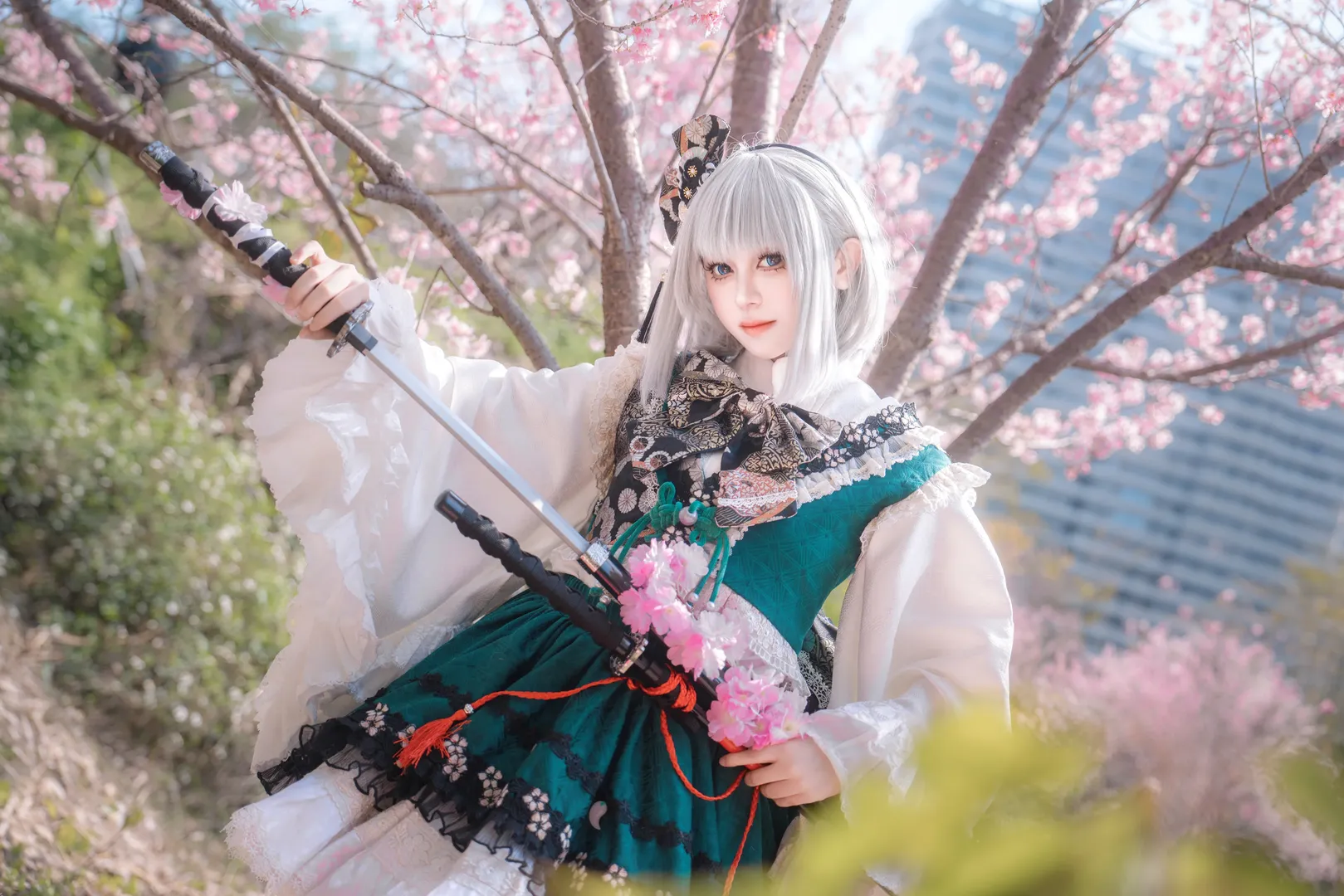 Cosplay, 东方project, 魂魄妖梦cos, 樱花摄影, 剑灵 - 第6张