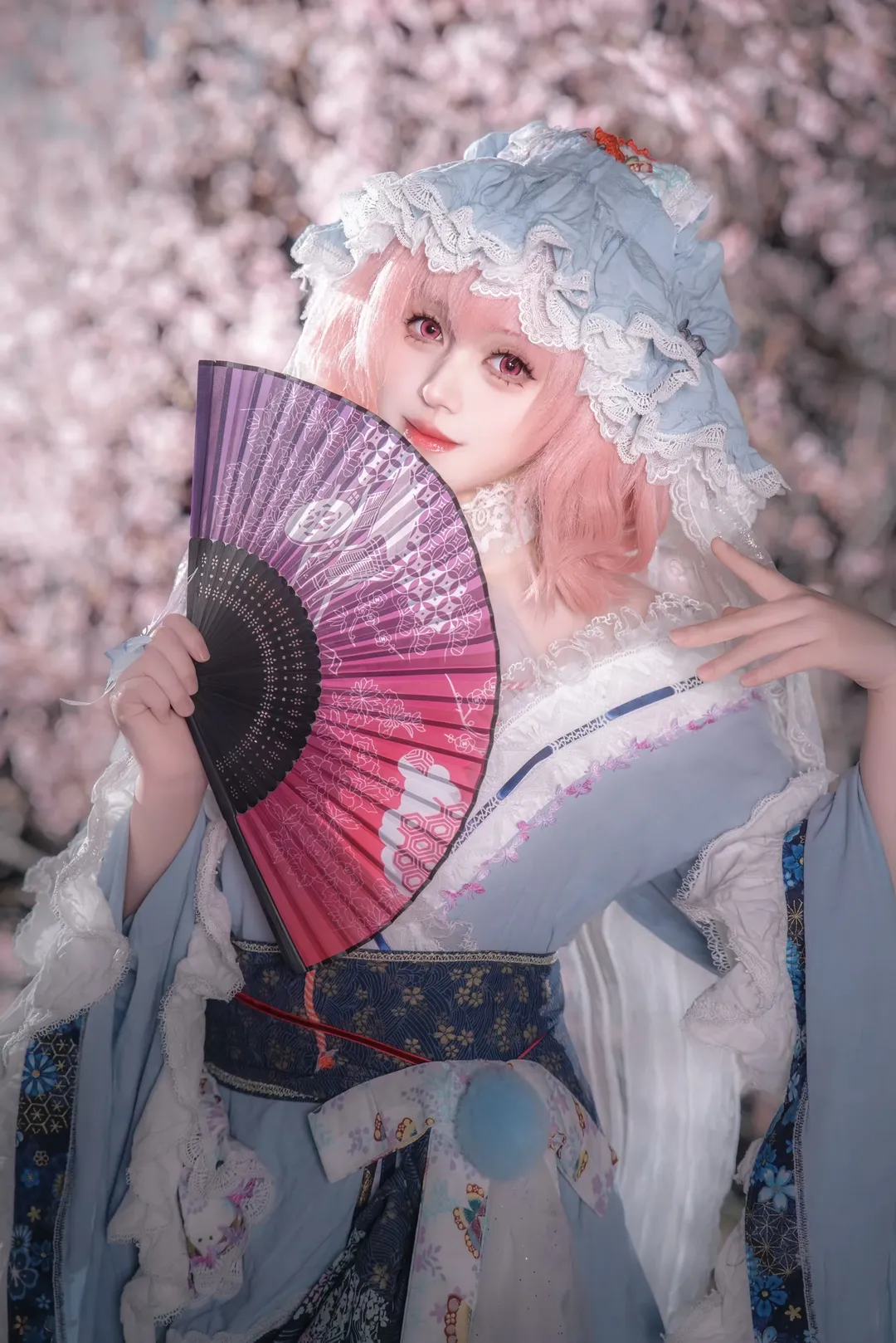 Character accuracy, Touhou Project, Cherry blossom photography, 2D Vision Project, Saigyouji Yuyuko cosplay - Image 3