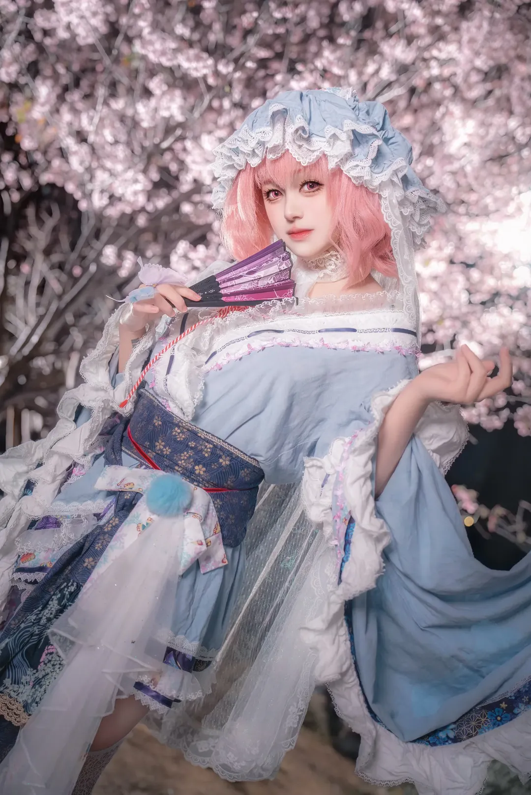 Character accuracy, Touhou Project, Cherry blossom photography, 2D Vision Project, Saigyouji Yuyuko cosplay - Image 5