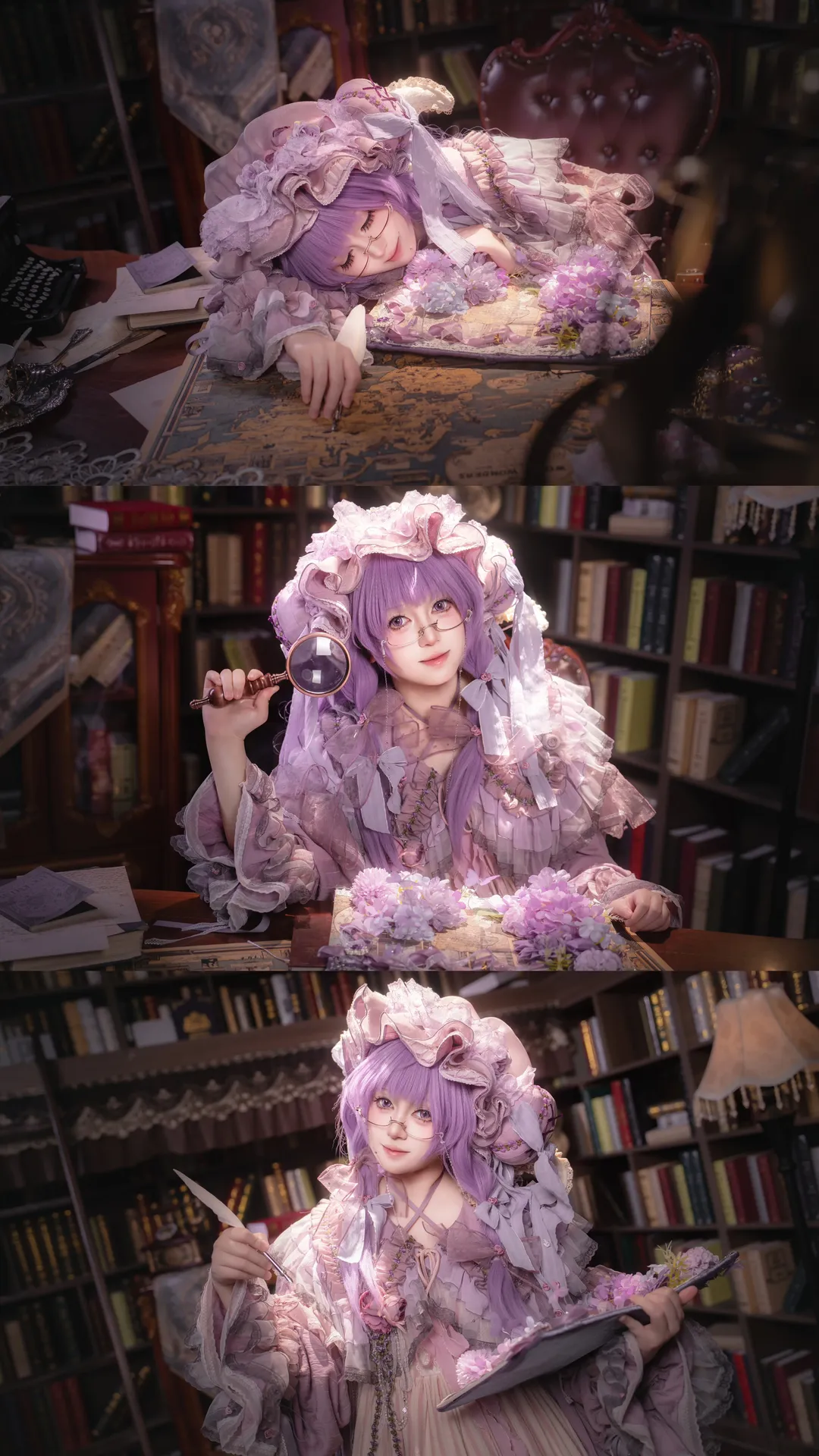 东方Project, 帕秋莉cos, cosplay正片, 洛丽塔摄影, 复古图书馆 - 第2张