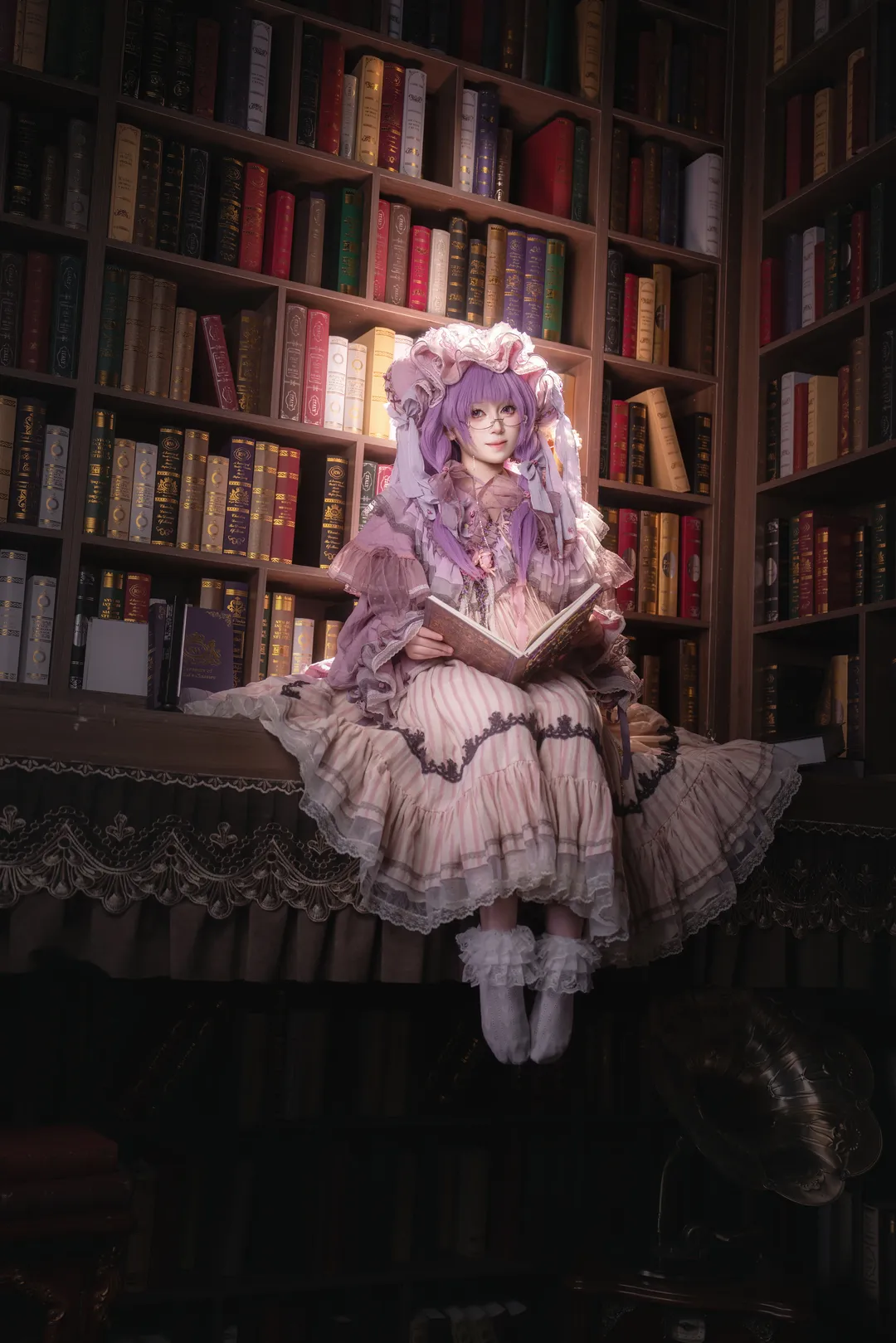 东方Project, 帕秋莉cos, cosplay正片, 洛丽塔摄影, 复古图书馆